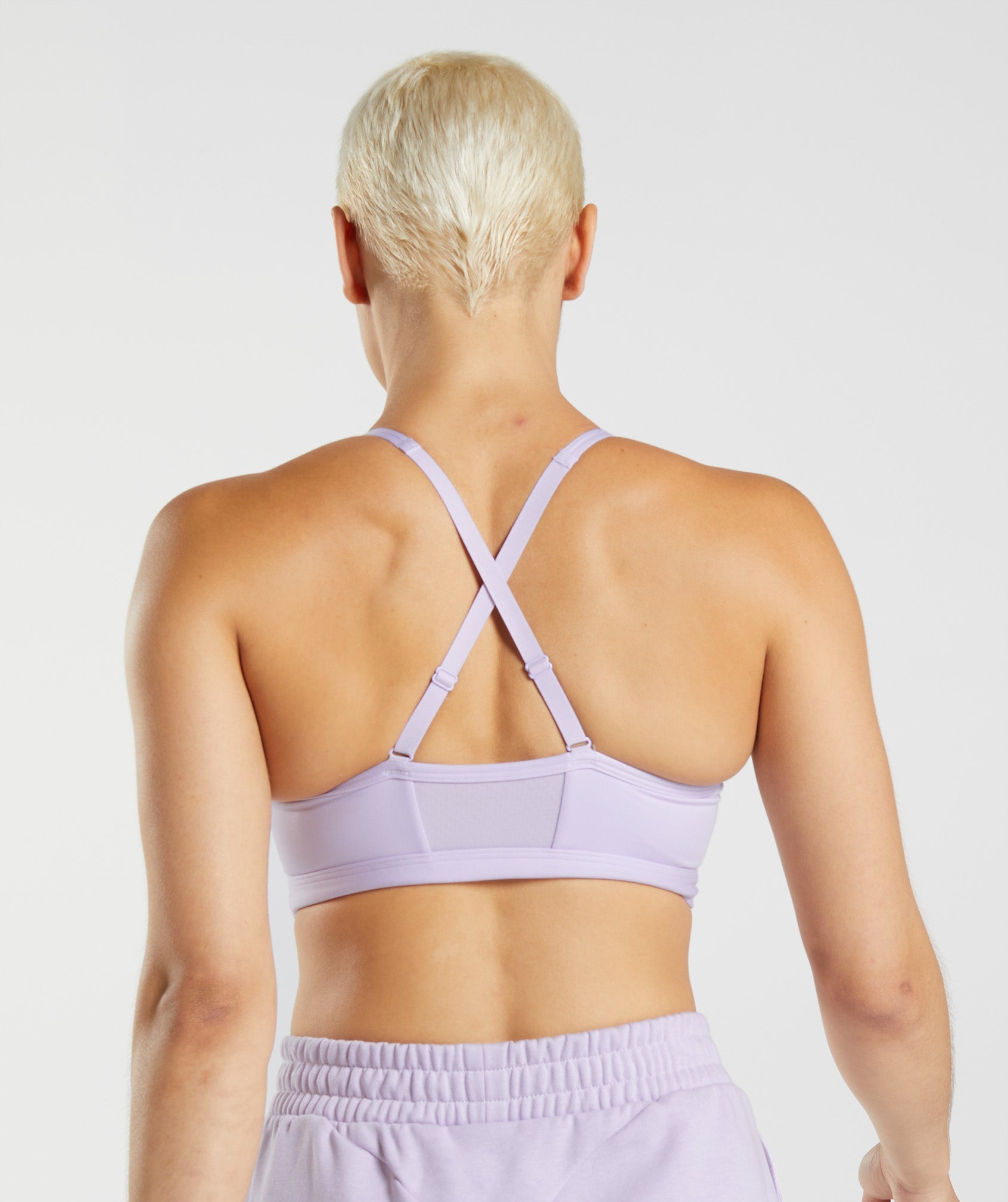 Purple Women's Gymshark Ruched Sports Bra | QKCRXI-283