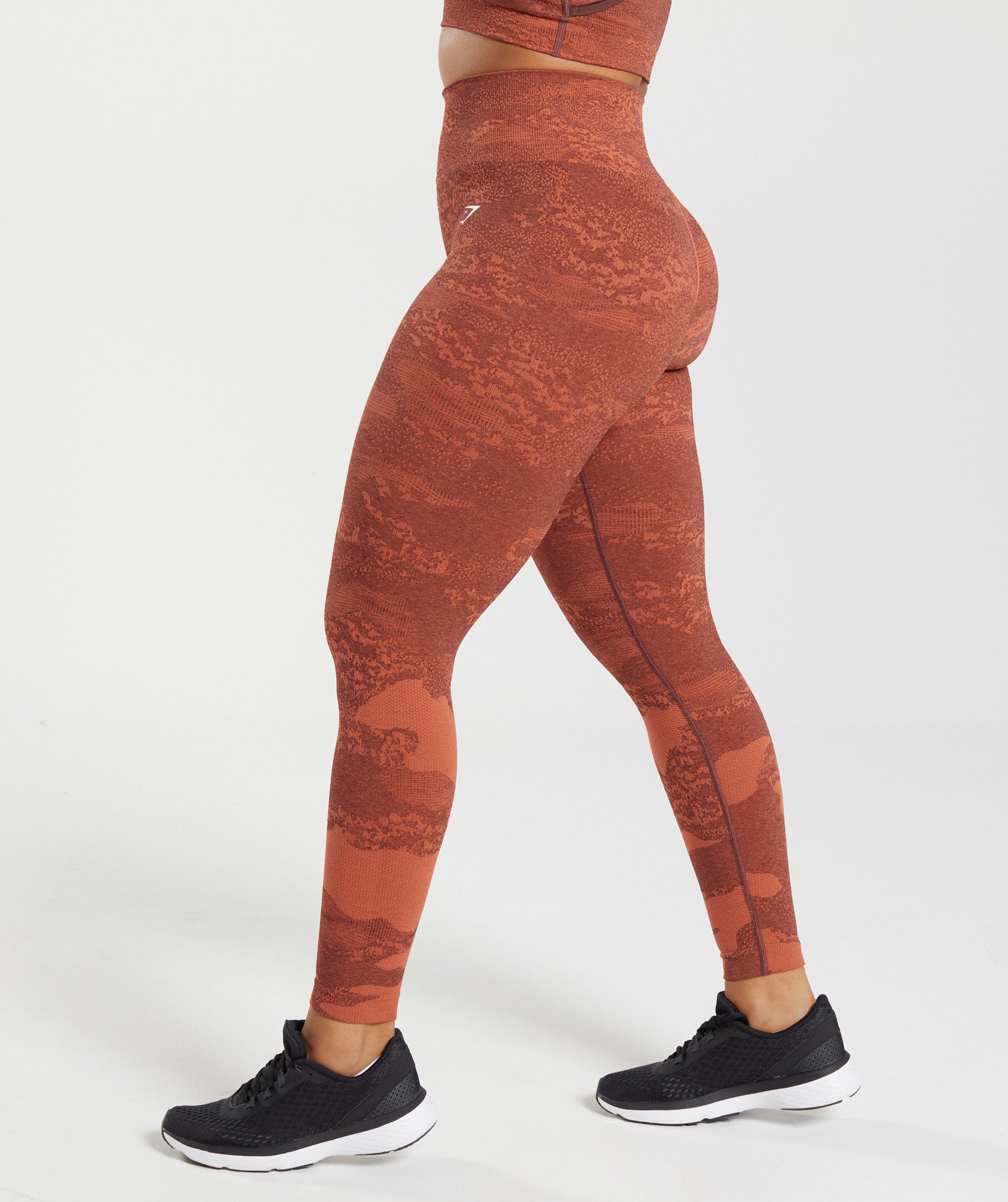 Red / Brown Women's Gymshark Adapt Camo Seamless Leggings | FYJCXL-956