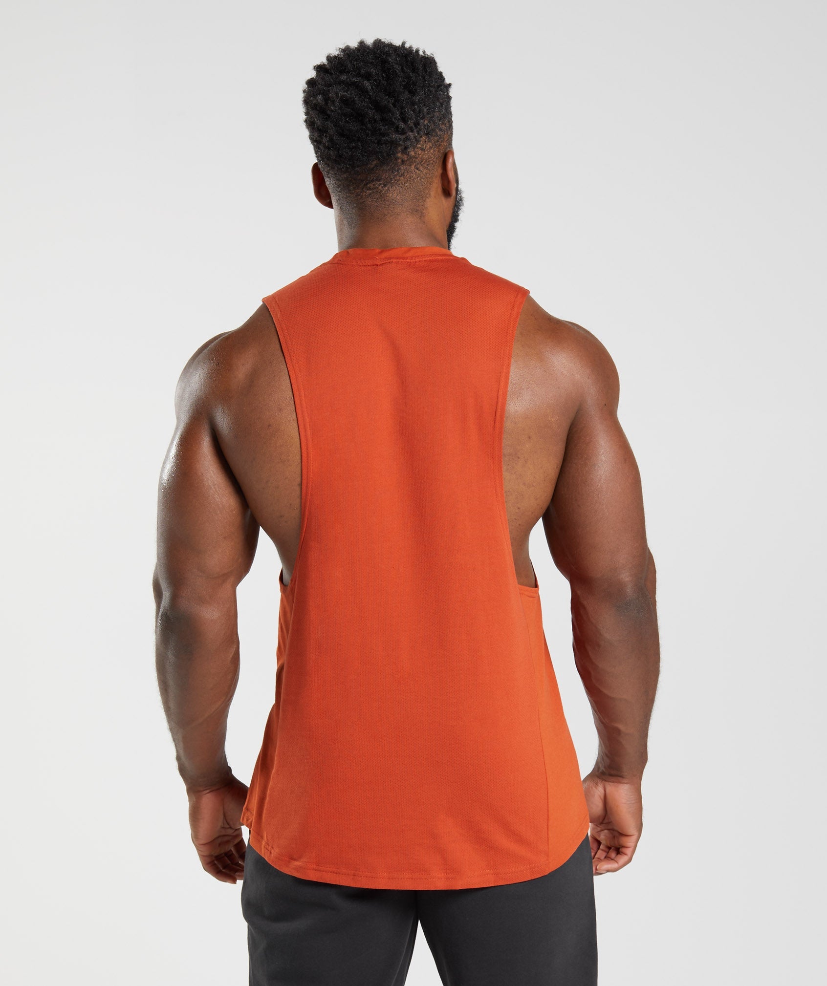 Red Men's Gymshark React Drop Arm Tanks | CDEYWJ-354