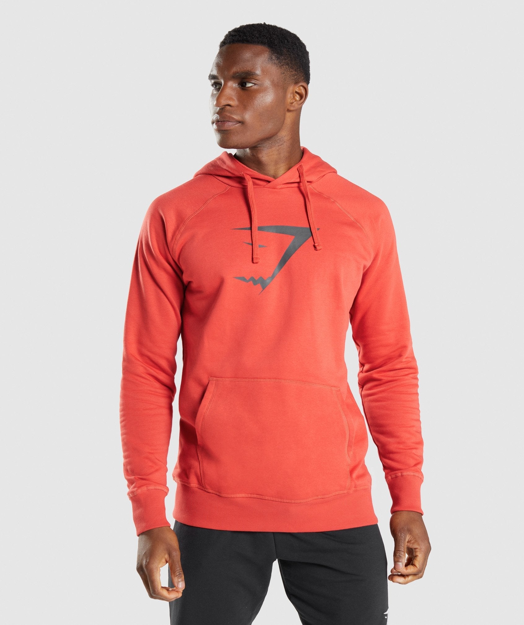 Red Men\'s Gymshark Sharkhead Infill Hoodie | QXKPRA-842