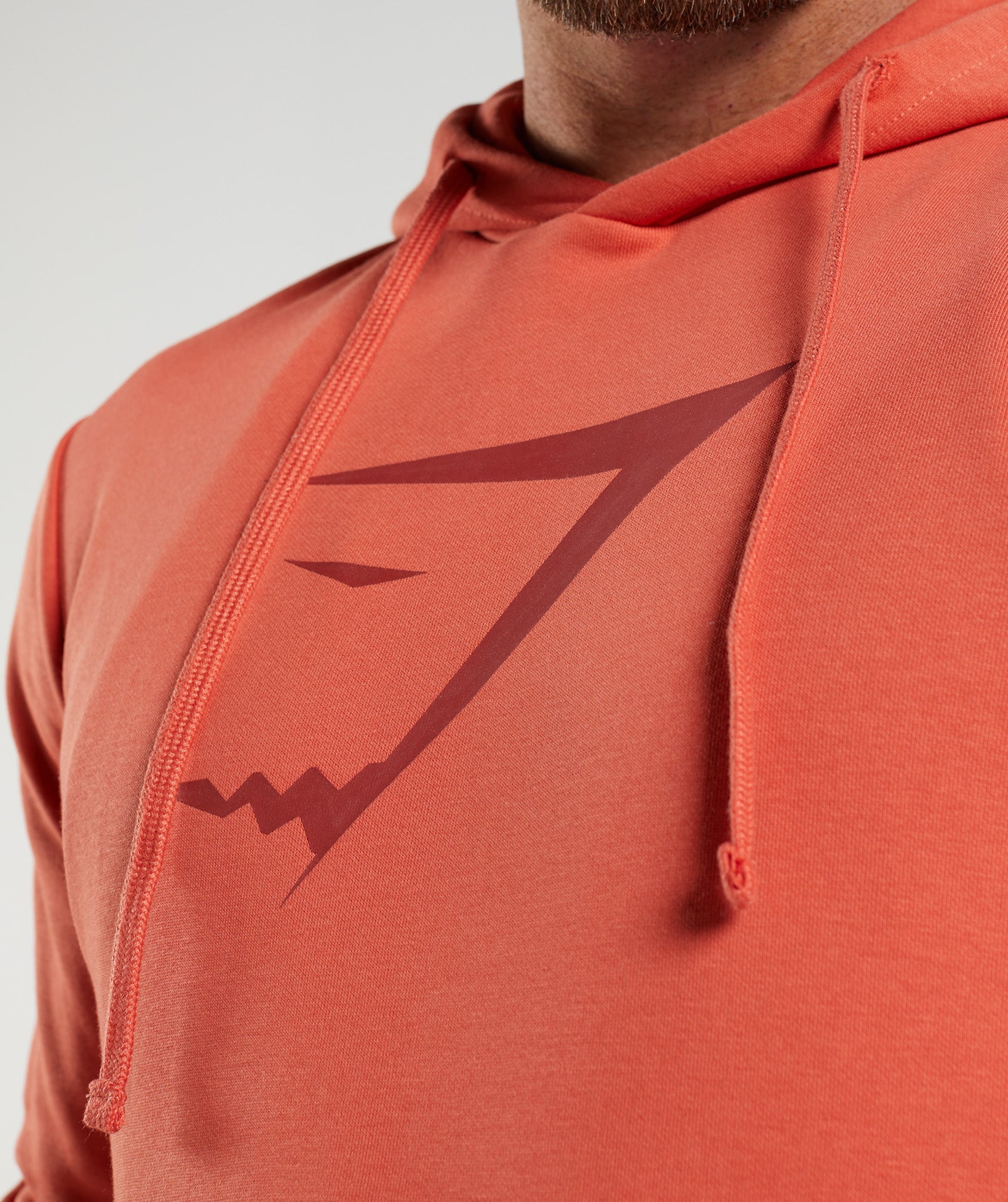 Red Men's Gymshark Sharkhead Infill Hoodie | RTNXOA-842