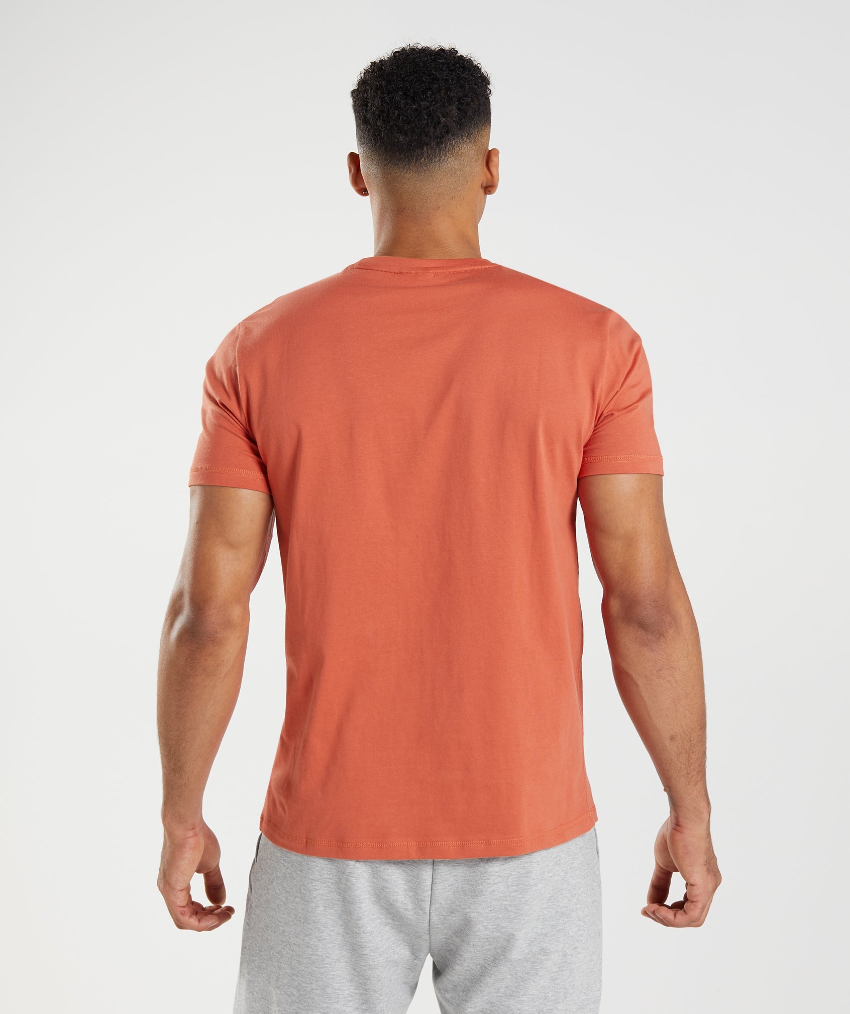 Red Men's Gymshark Sharkhead Infill T Shirts | FERTCD-186