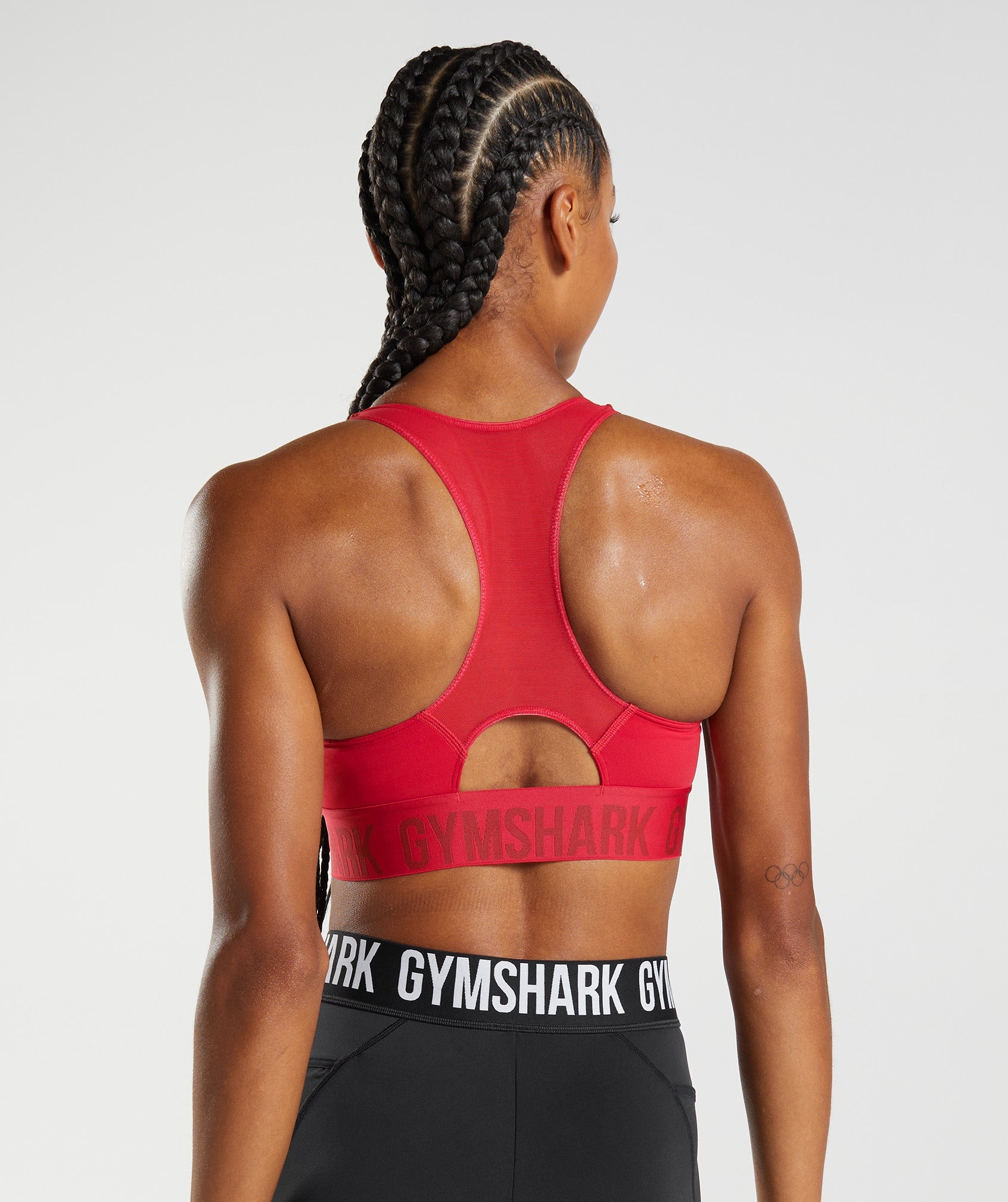 Red Women's Gymshark Training Brandmark Sports Bra | AIOYFN-903