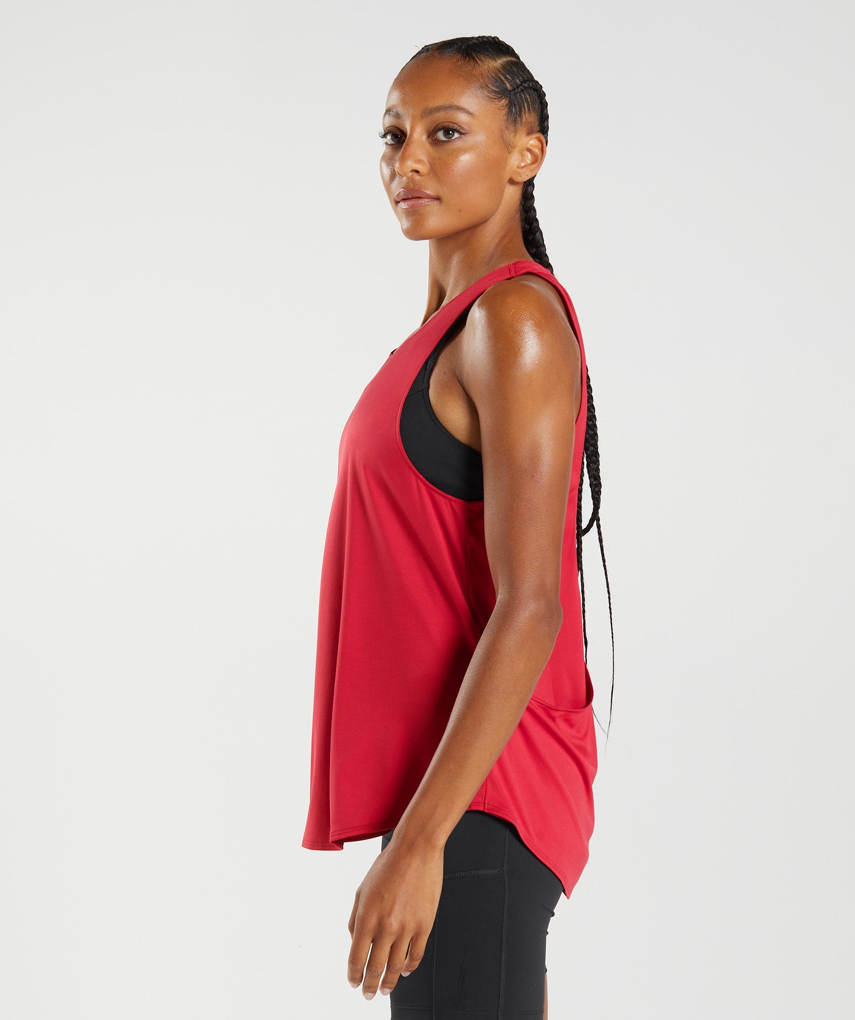 Red Women's Gymshark Training Brandmark Tanks | NQPVUR-017