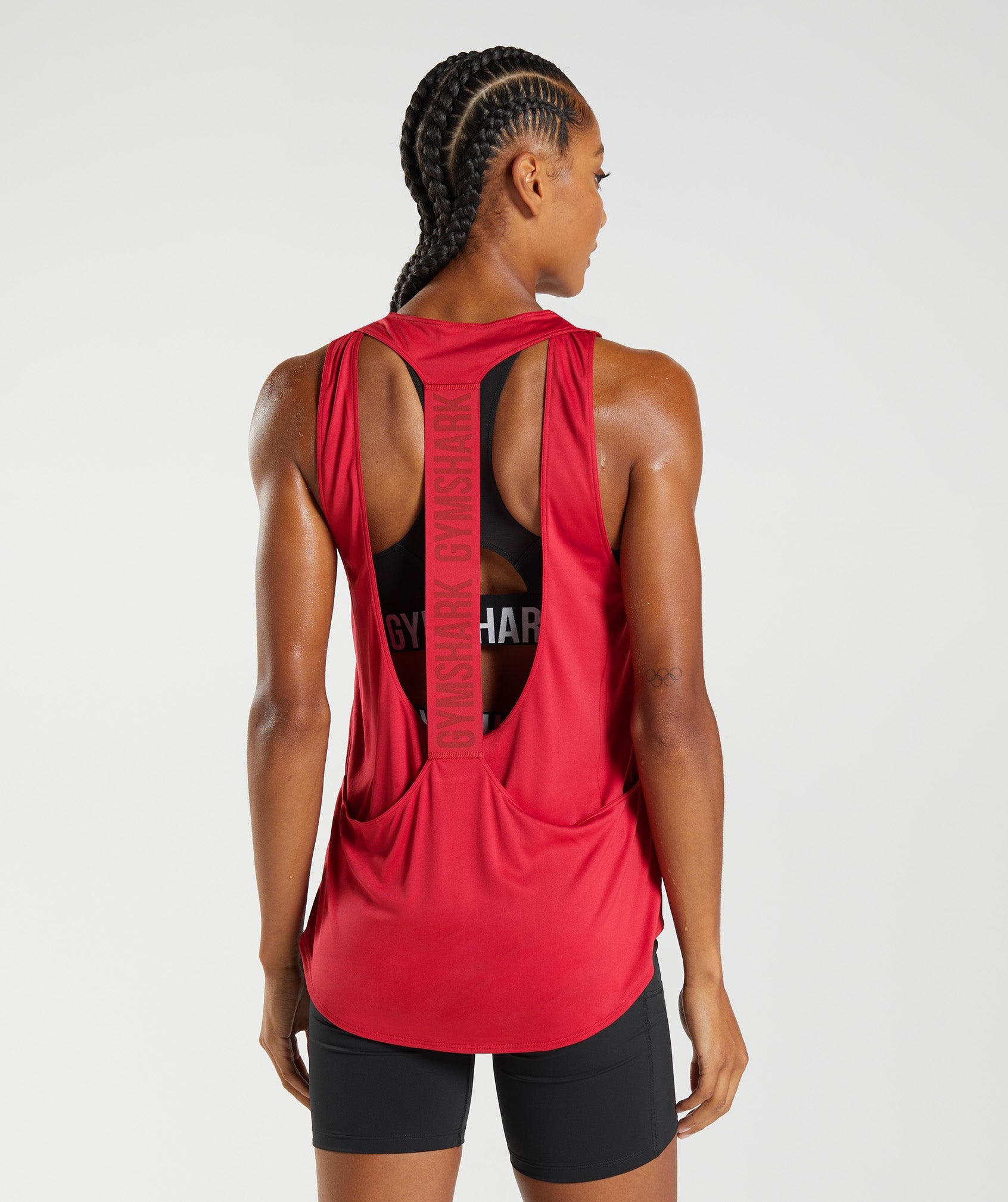 Red Women's Gymshark Training Brandmark Tanks | NQPVUR-017