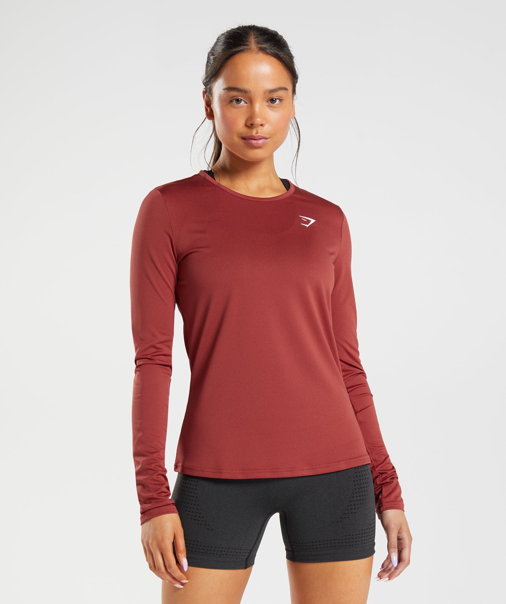 Red Women\'s Gymshark Training Long Sleeve Tops | XQVIJK-460