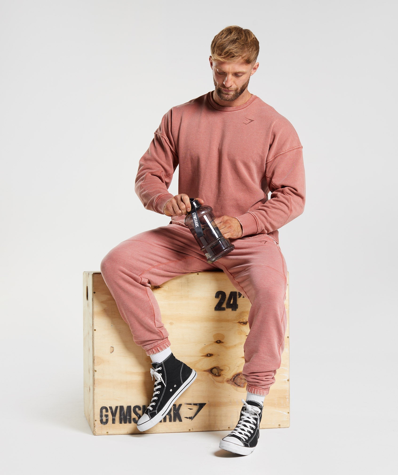 Rose Men's Gymshark Power Washed Jogger | LQDUKY-635