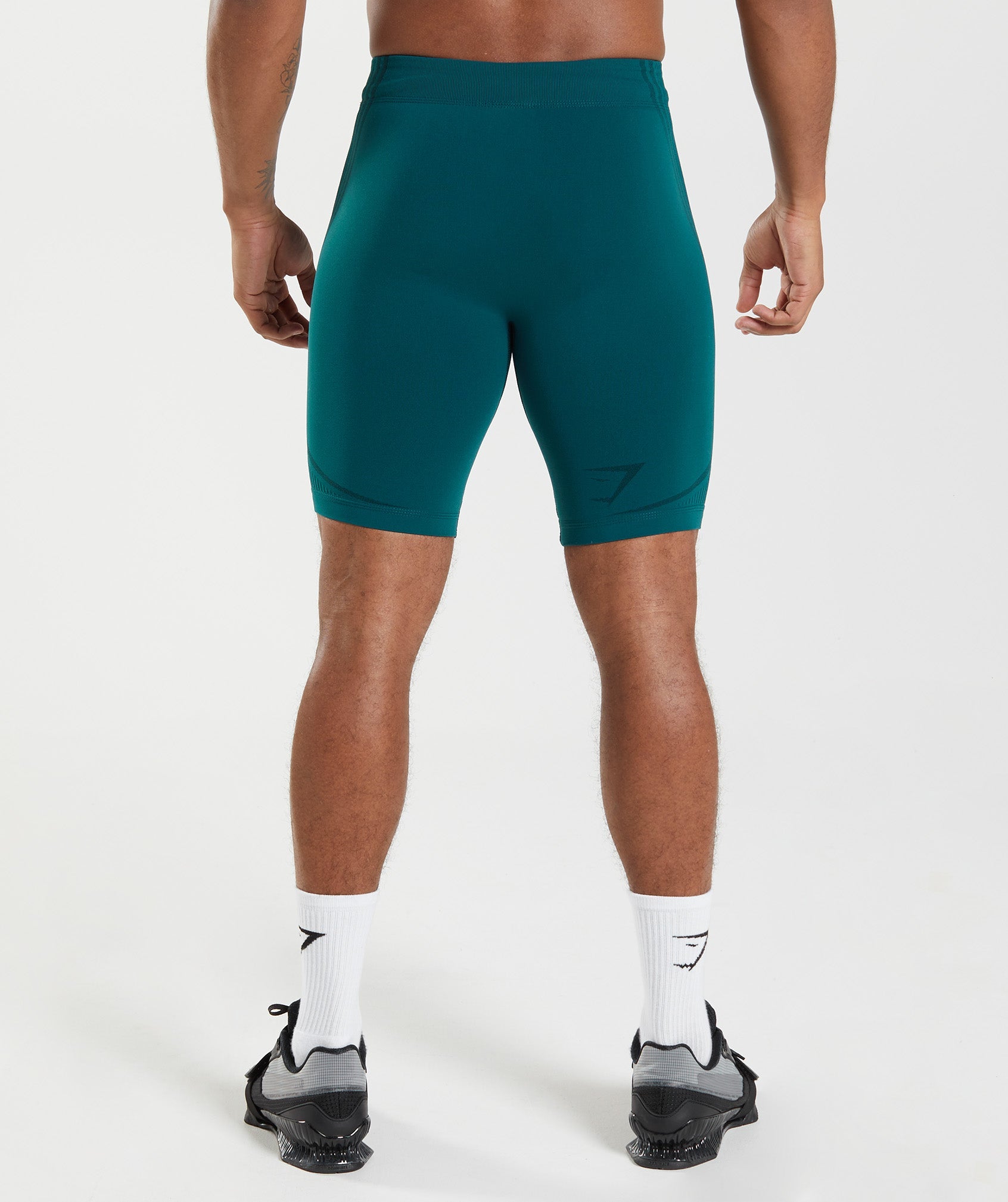 Turquoise / Black Men's Gymshark 315 Seamless 1/2 Shorts | IKDWSF-361