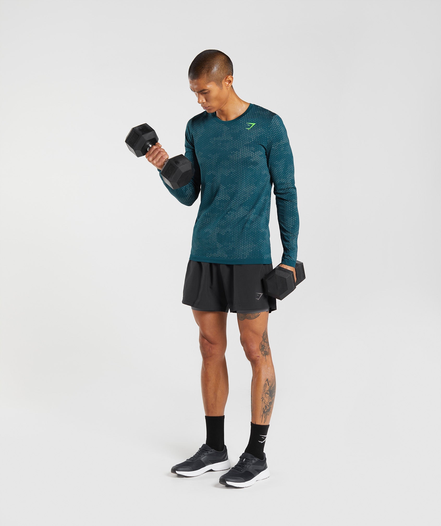 Turquoise / Blue Men's Gymshark Sport Seamless Long Sleeve T Shirts | AZGRVJ-895