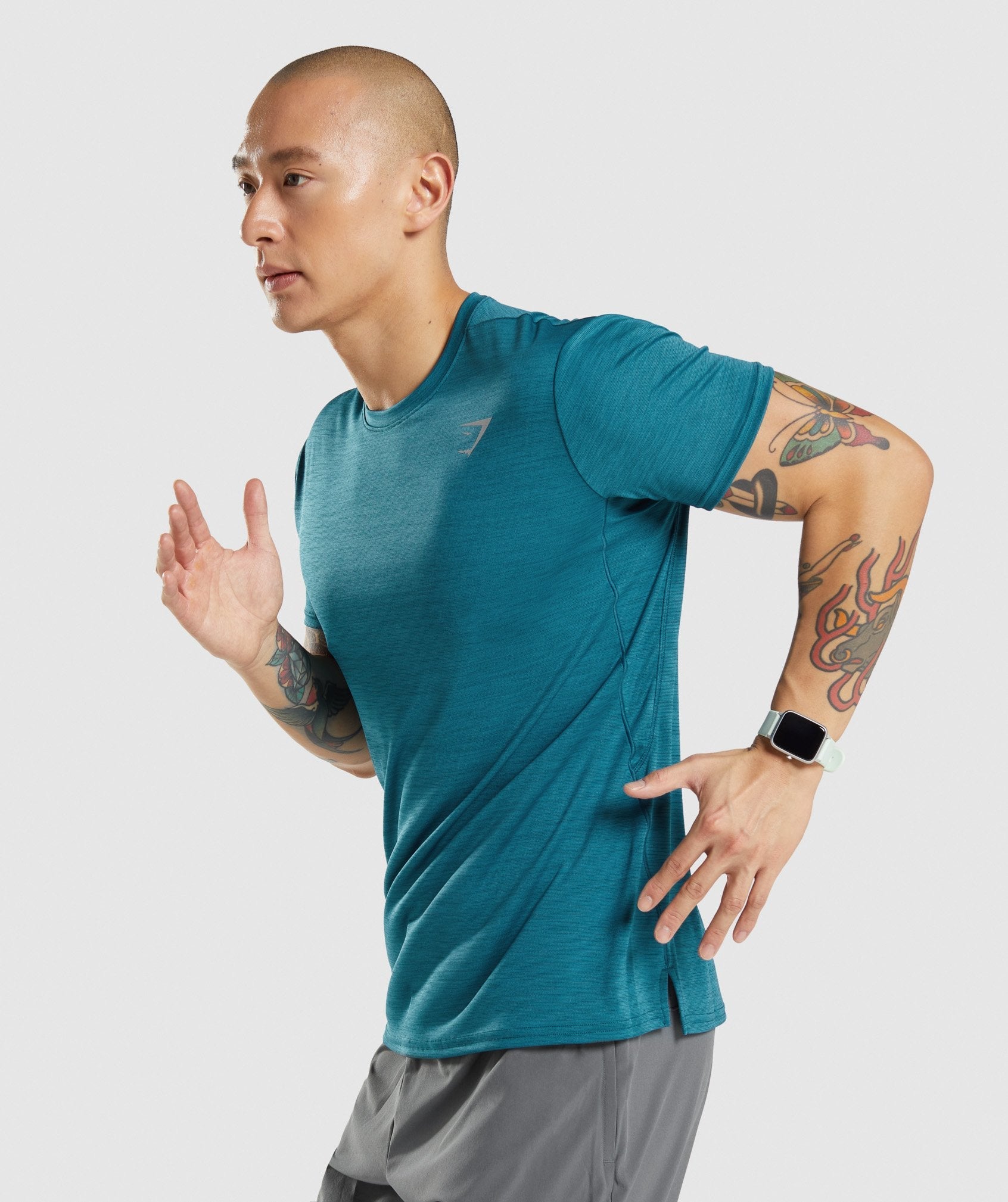 Turquoise Men's Gymshark Speed T Shirts | PDIYUF-184