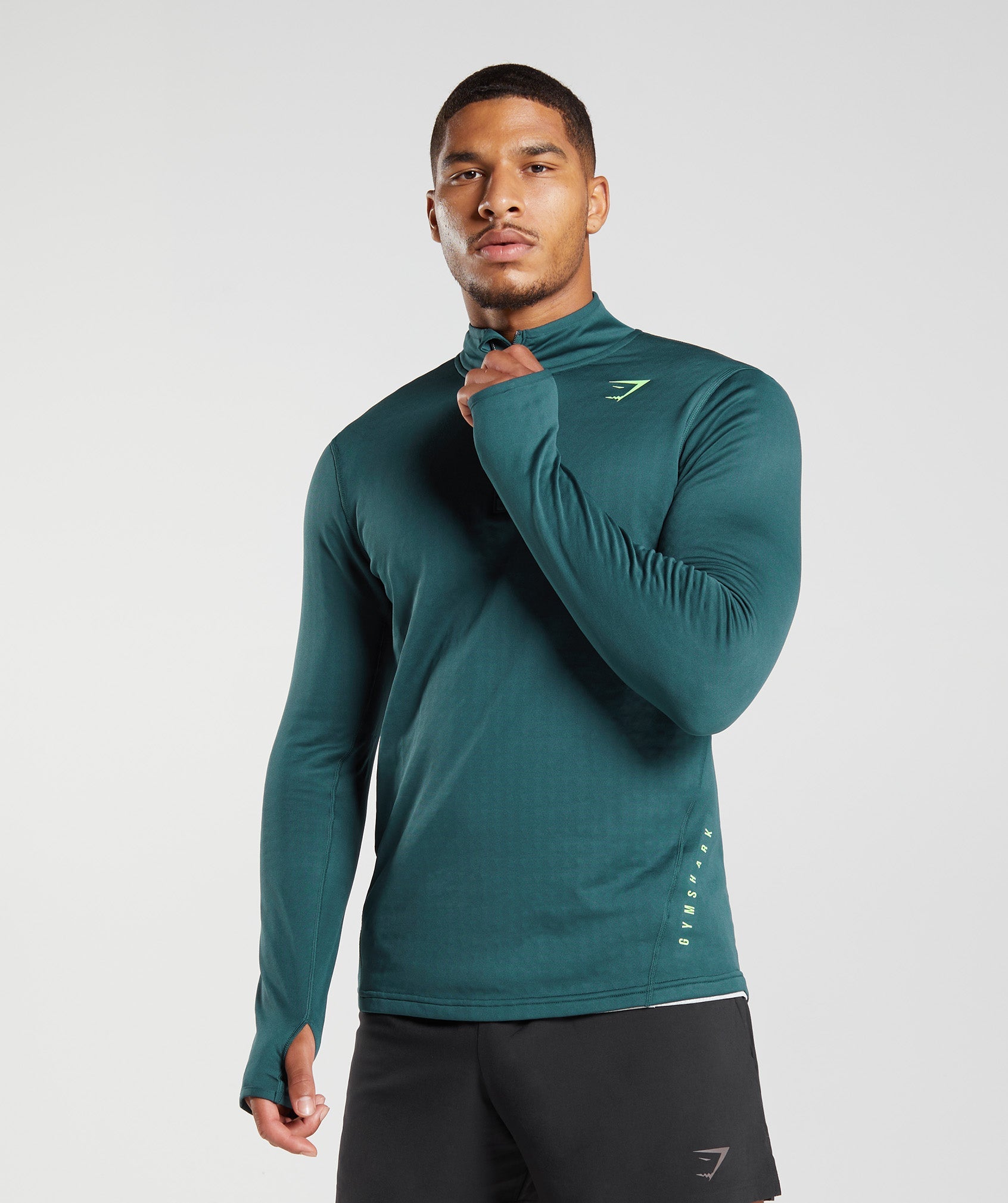 Turquoise Men\'s Gymshark Sport 1/4 Zip Tops | LBGPVX-167