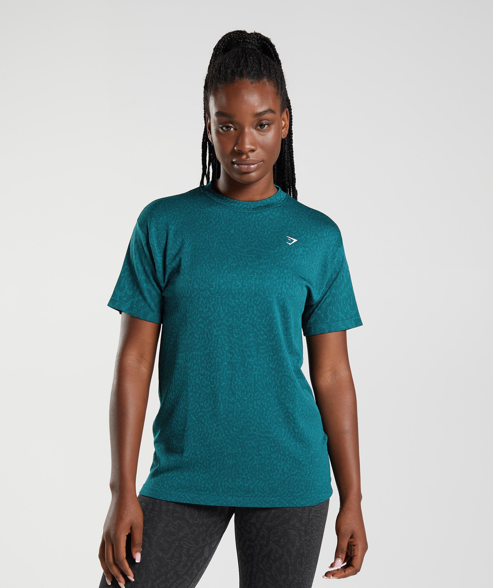 Turquoise Women\'s Gymshark Adapt Animal Seamless T Shirts | ICYFED-028