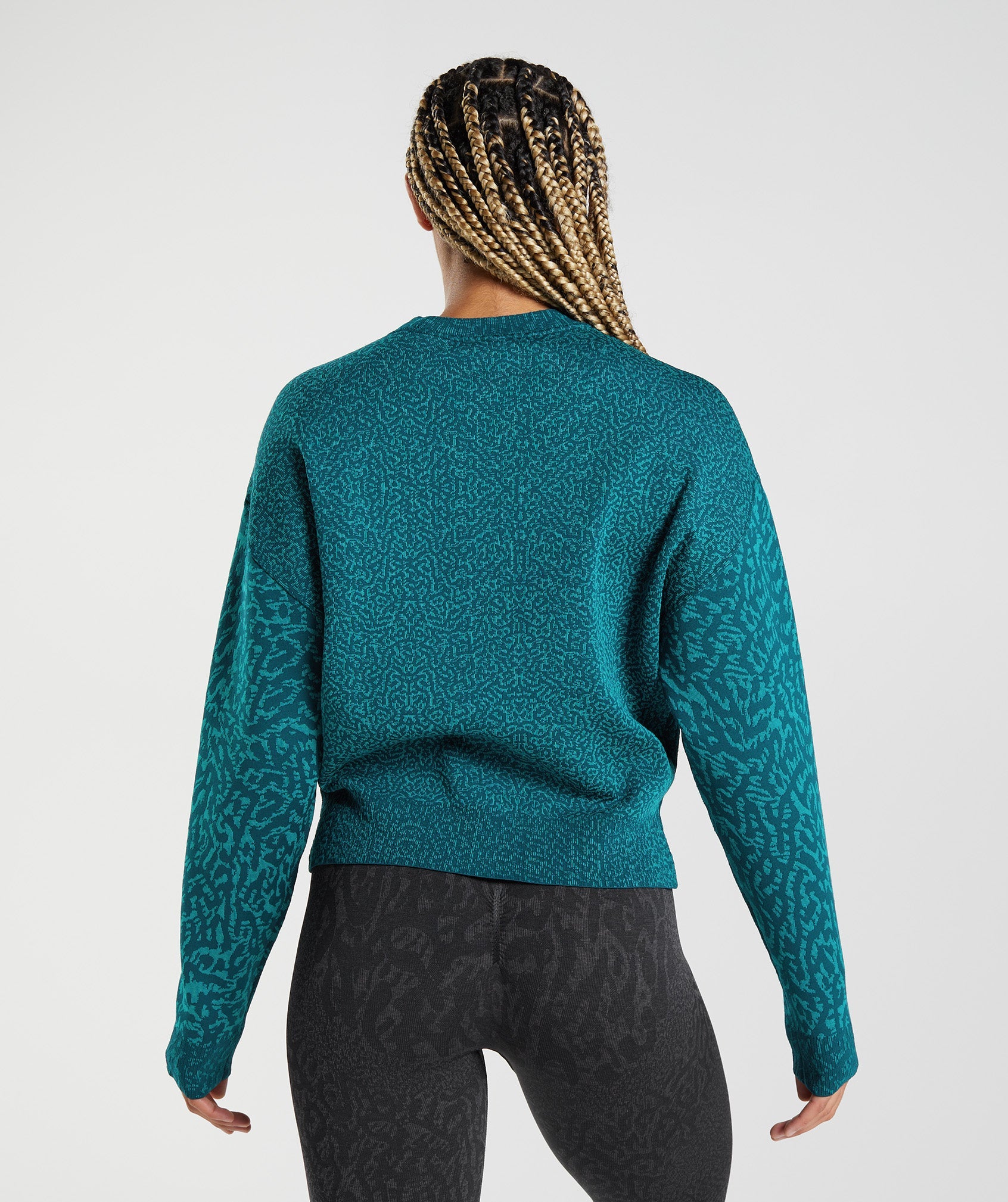 Turquoise Women's Gymshark Adapt Animal Sweatshirts | KVNIZB-690