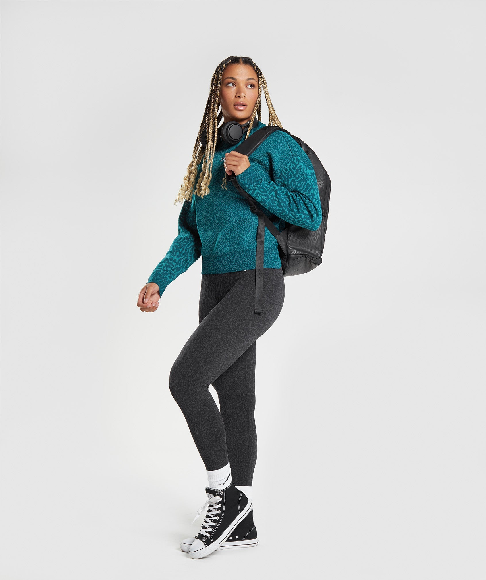 Turquoise Women's Gymshark Adapt Animal Sweatshirts | KVNIZB-690