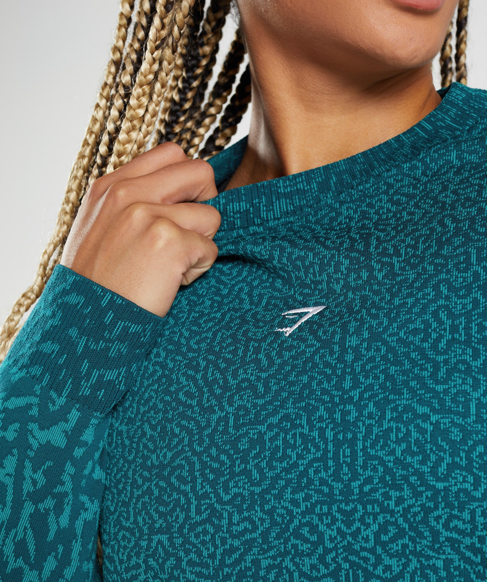 Turquoise Women's Gymshark Adapt Animal Sweatshirts | KVNIZB-690