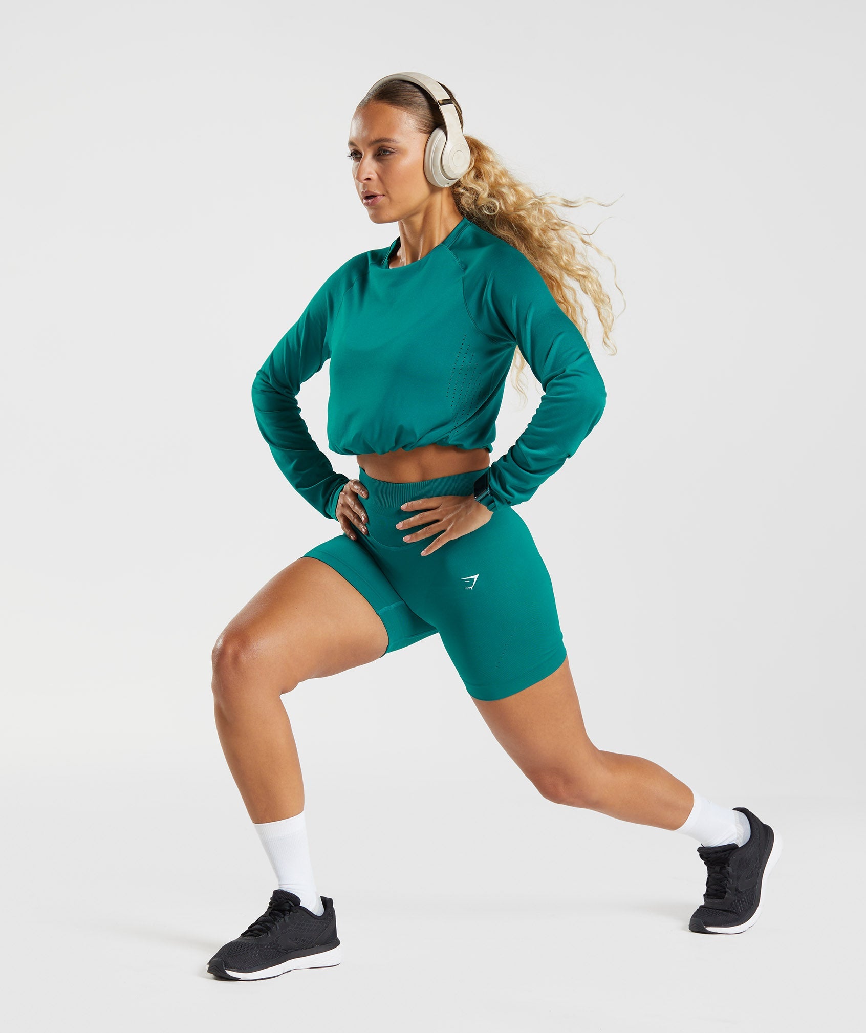 Turquoise Women's Gymshark Sweat Seamless Sculpt Shorts | MFNCJP-542