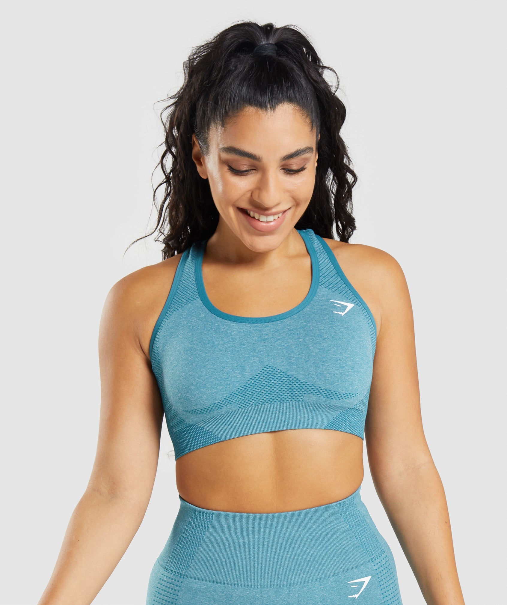 Turquoise Women\'s Gymshark Vital Seamless 2.0 Sports Bra | ZKHYDX-263