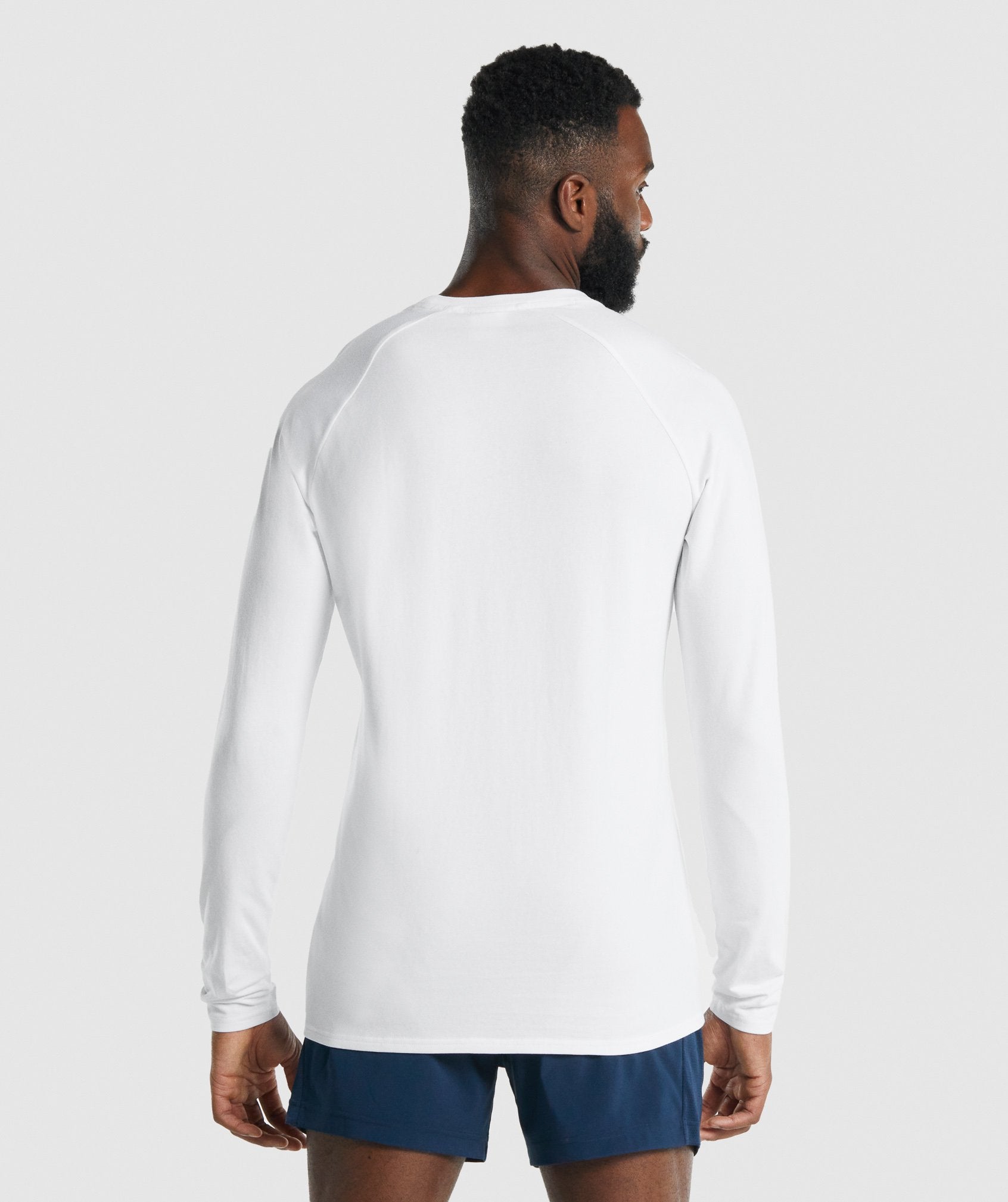 White Men's Gymshark Apollo Long Sleeve T Shirts | AQYULP-039