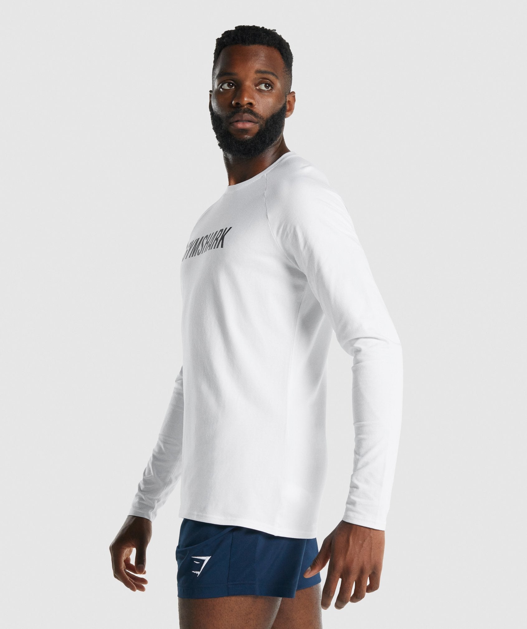 White Men's Gymshark Apollo Long Sleeve T Shirts | AQYULP-039