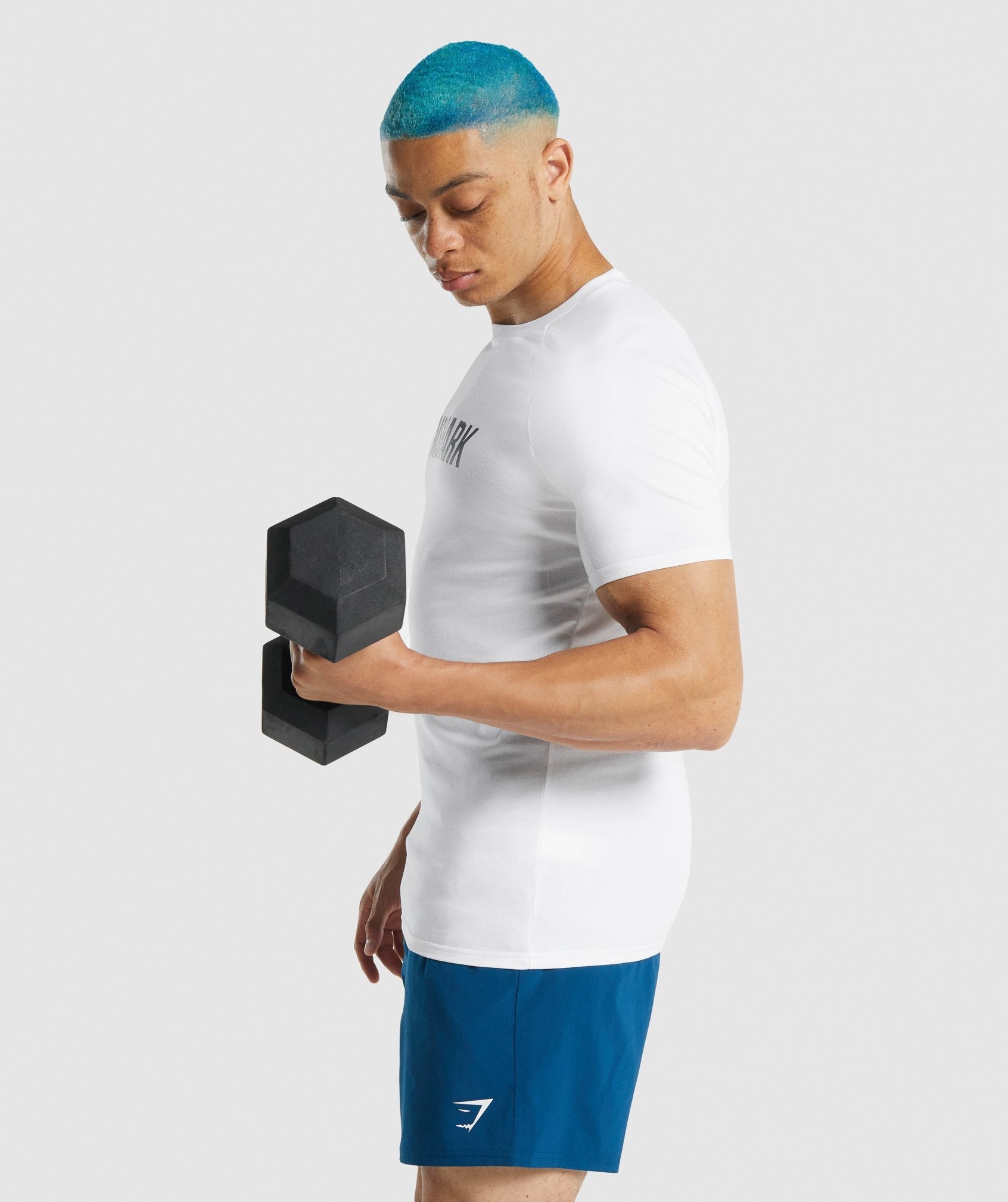 White Men's Gymshark Apollo T Shirts | HYELZW-875