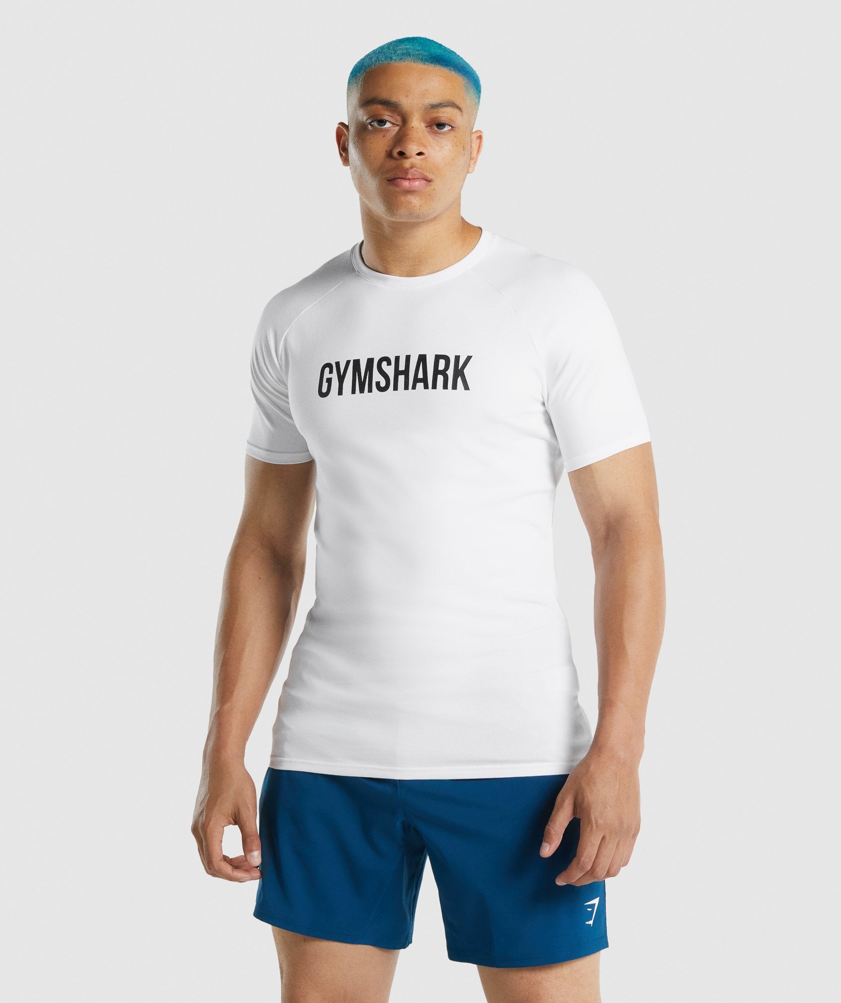 White Men\'s Gymshark Apollo T Shirts | HYELZW-875