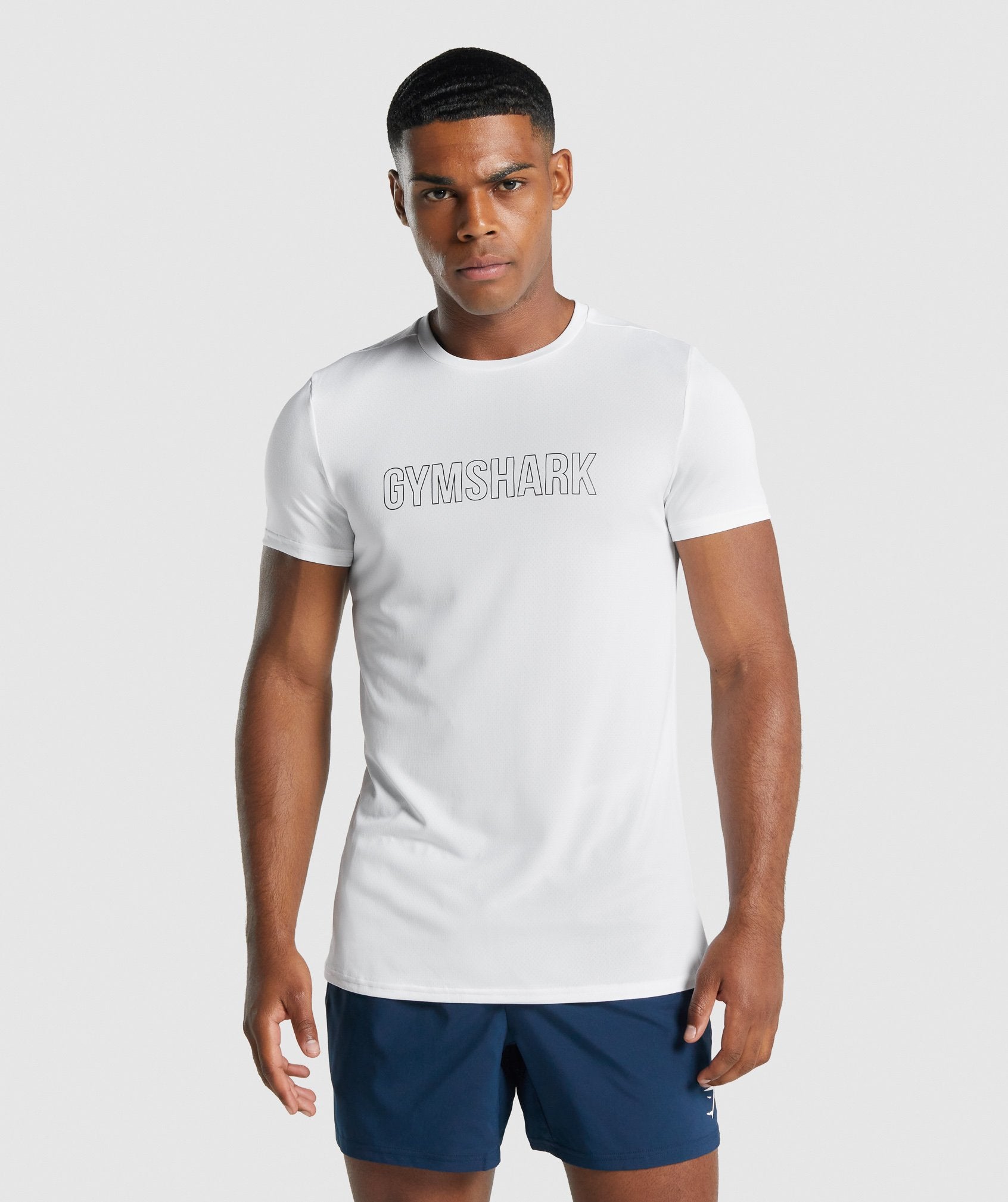 White Men\'s Gymshark Arrival Graphic T Shirts | EJZTHY-065