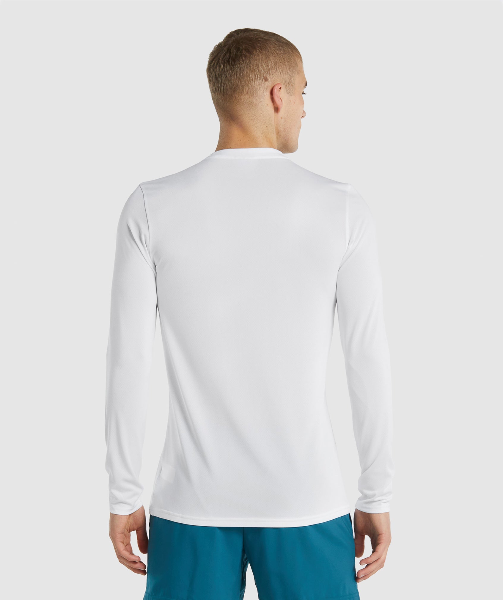 White Men's Gymshark Arrival Long Sleeve T Shirts | QWKZVS-073