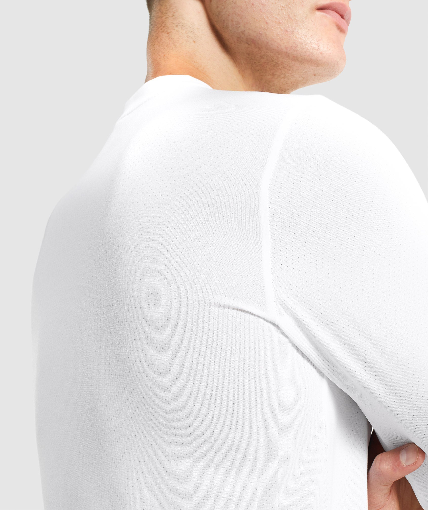 White Men's Gymshark Arrival Long Sleeve T Shirts | QWKZVS-073