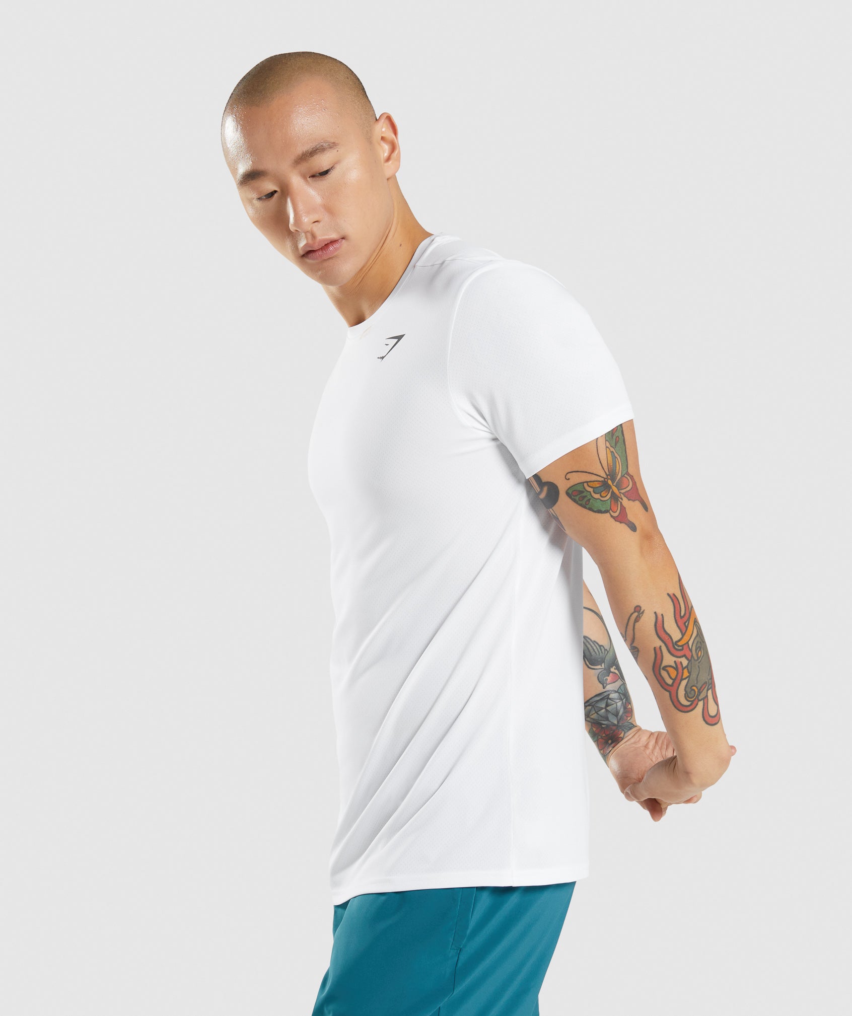 White Men's Gymshark Arrival T Shirts | VHFJKZ-096