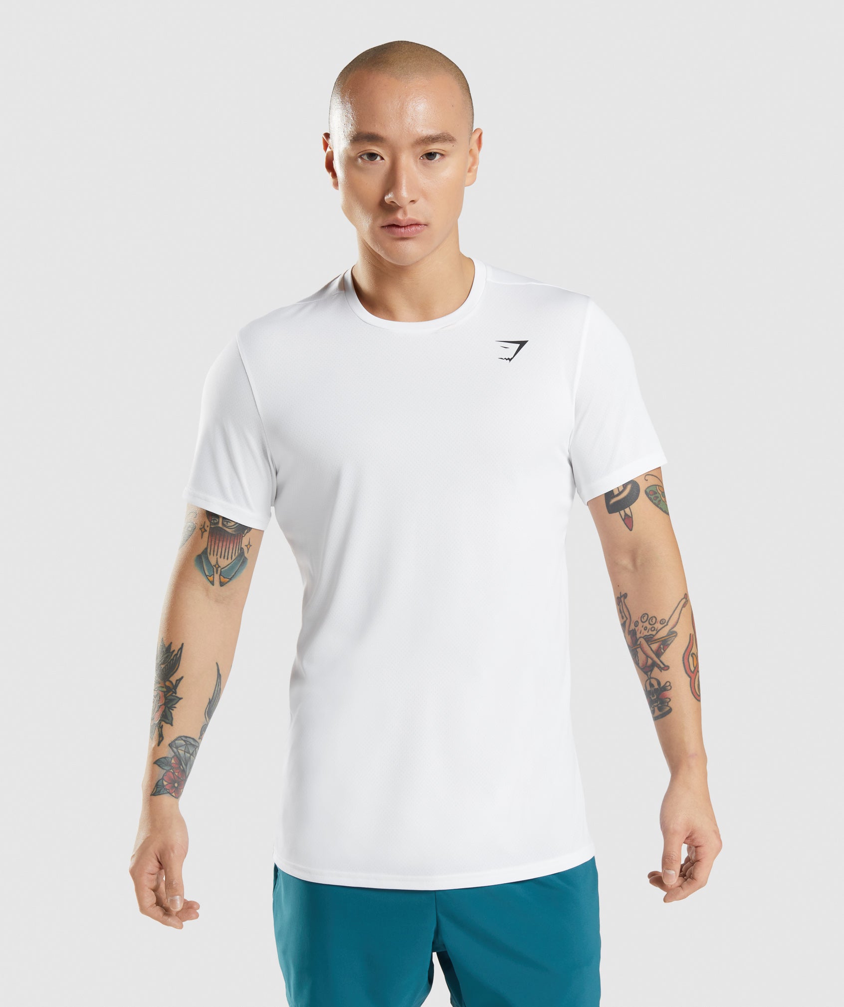 White Men\'s Gymshark Arrival T Shirts | VHFJKZ-096