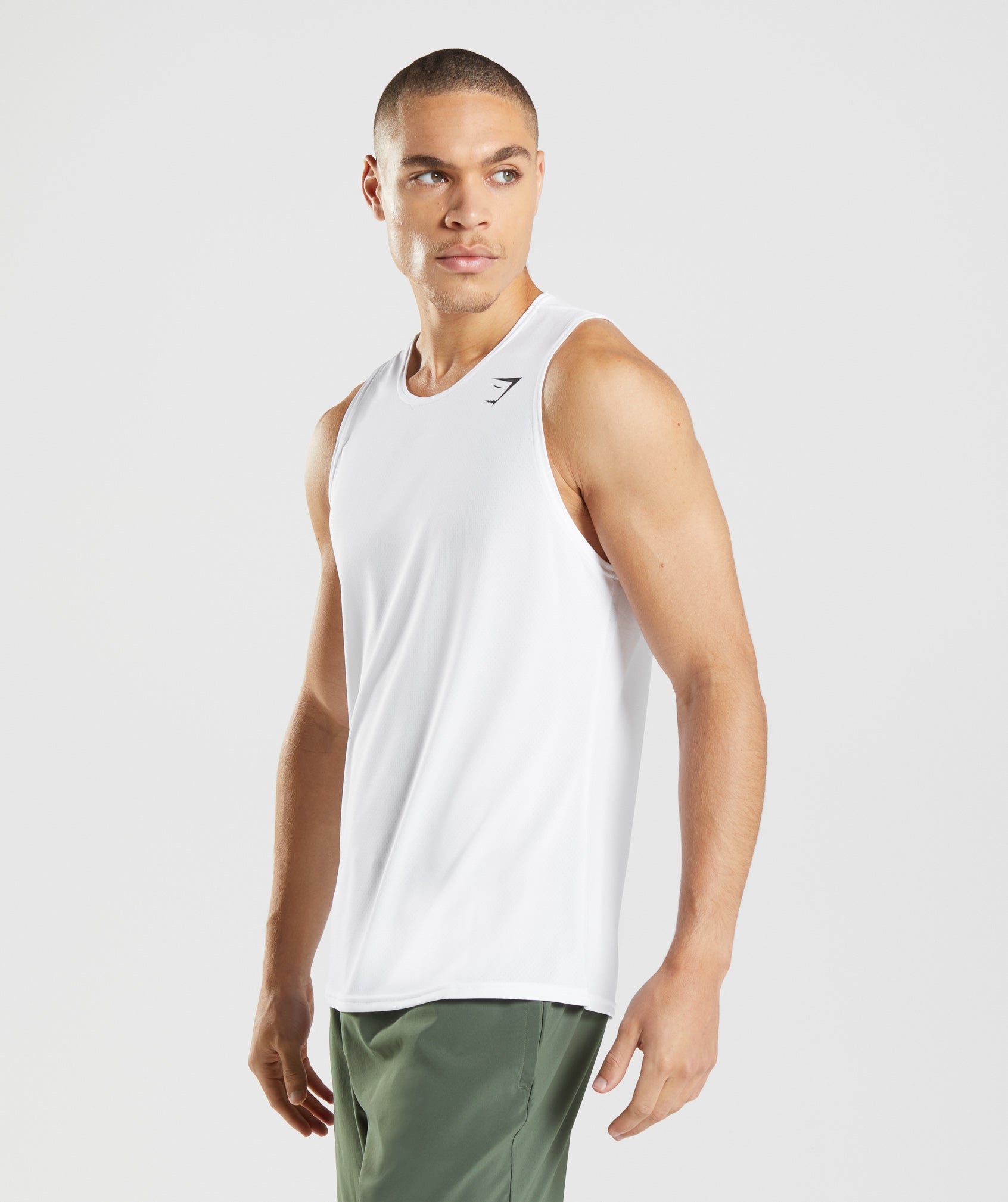 White Men's Gymshark Arrival Tanks | TKGZNH-714