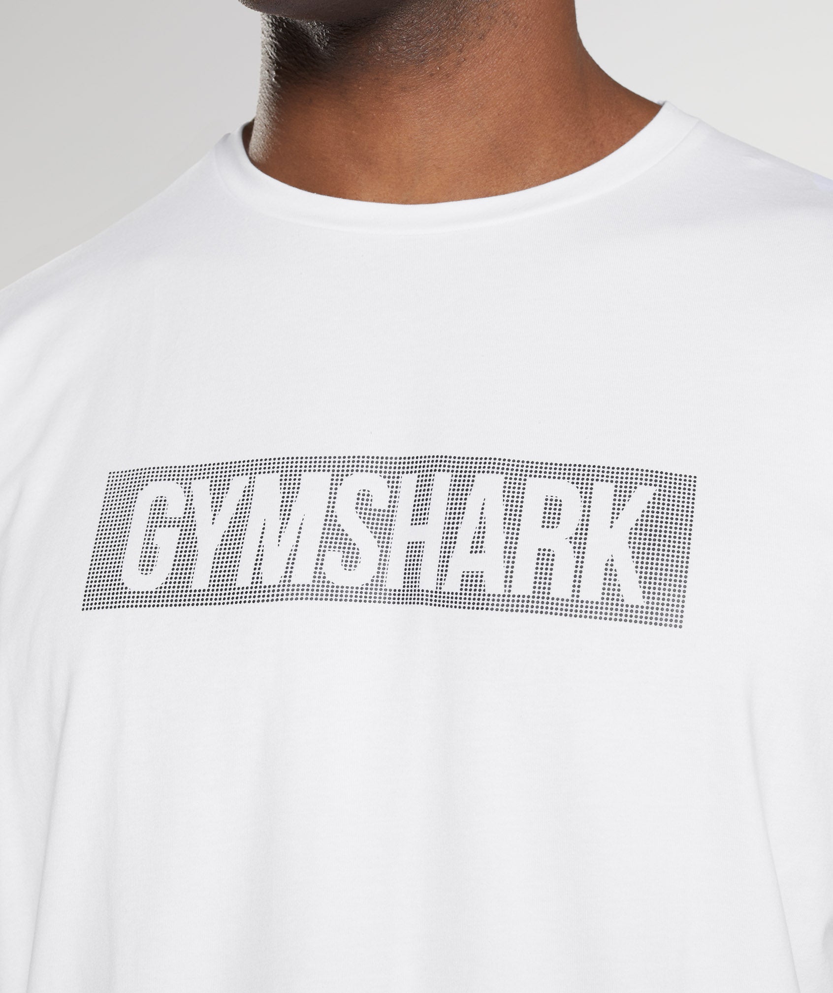 White Men's Gymshark Block T Shirts | UXYHBZ-853