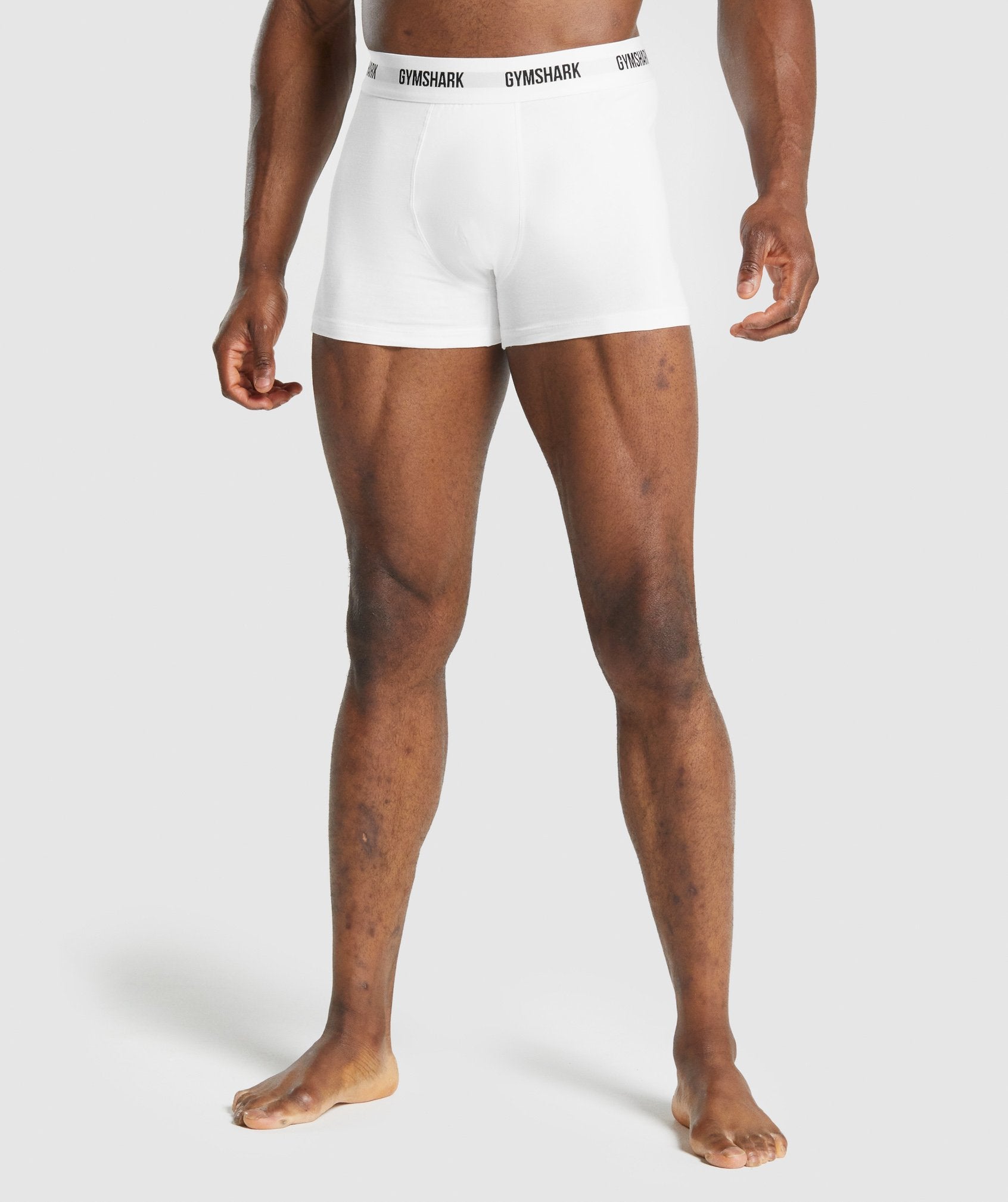 White Men\'s Gymshark Boxers 2pk Underwear | ASOWRE-180