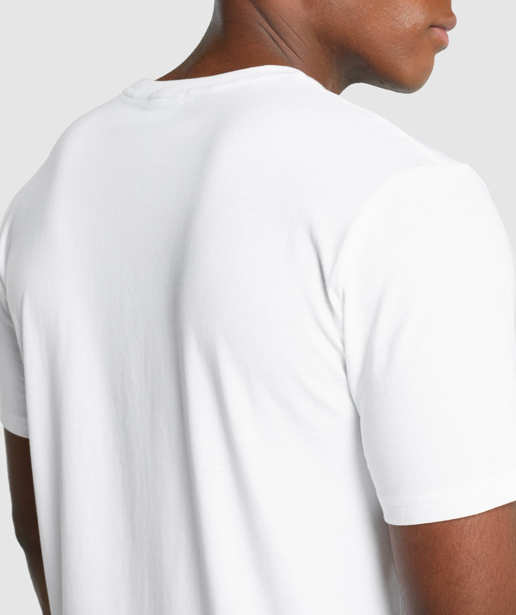 White Men's Gymshark Crest T Shirts | WFJMLY-860