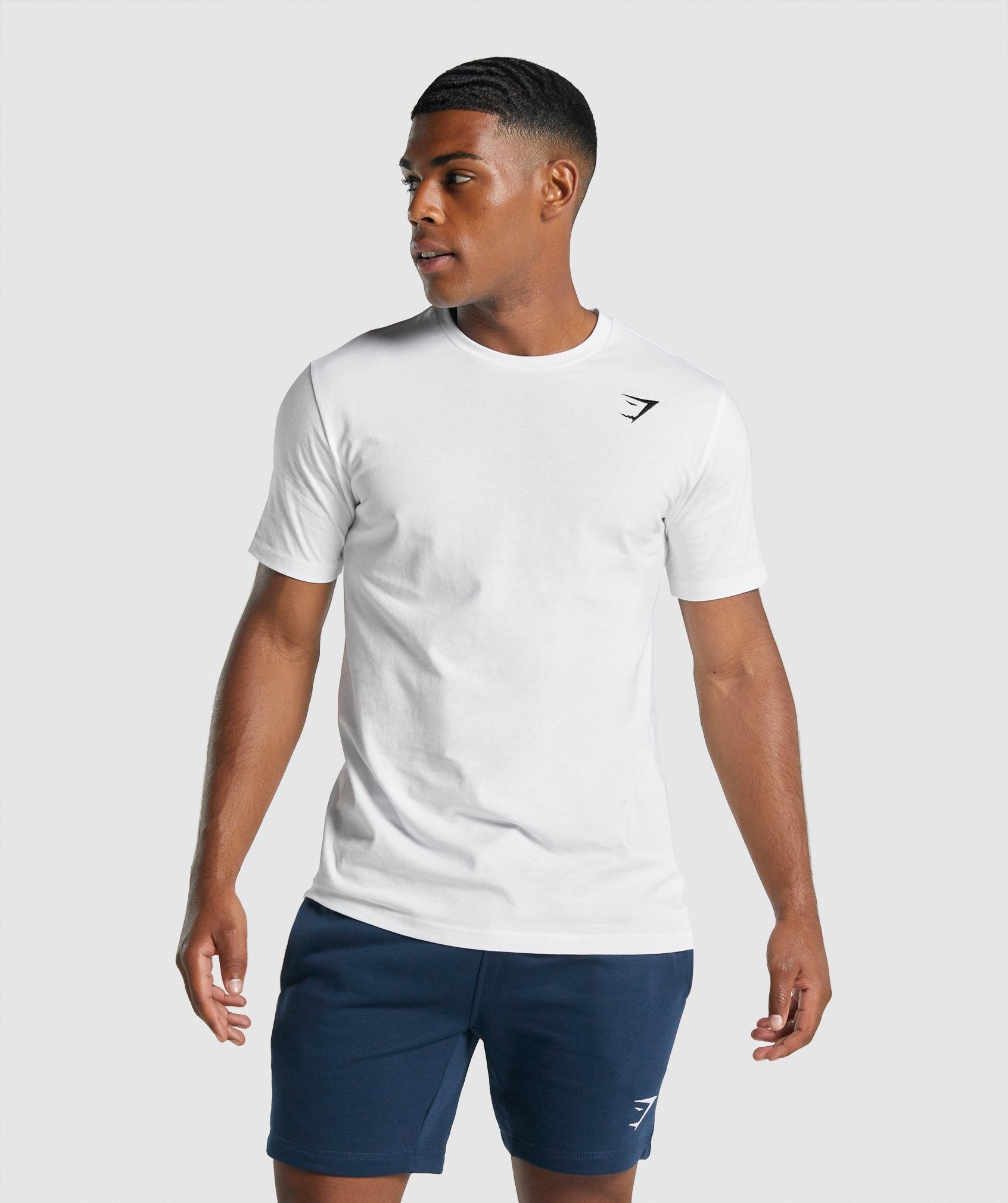 White Men\'s Gymshark Crest T Shirts | WFJMLY-860