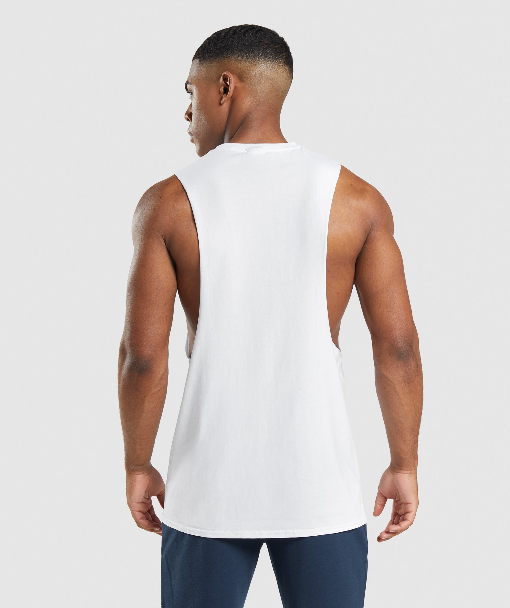 White Men's Gymshark Critical 2.0 Drop Arm Tanks | LBKGOH-735