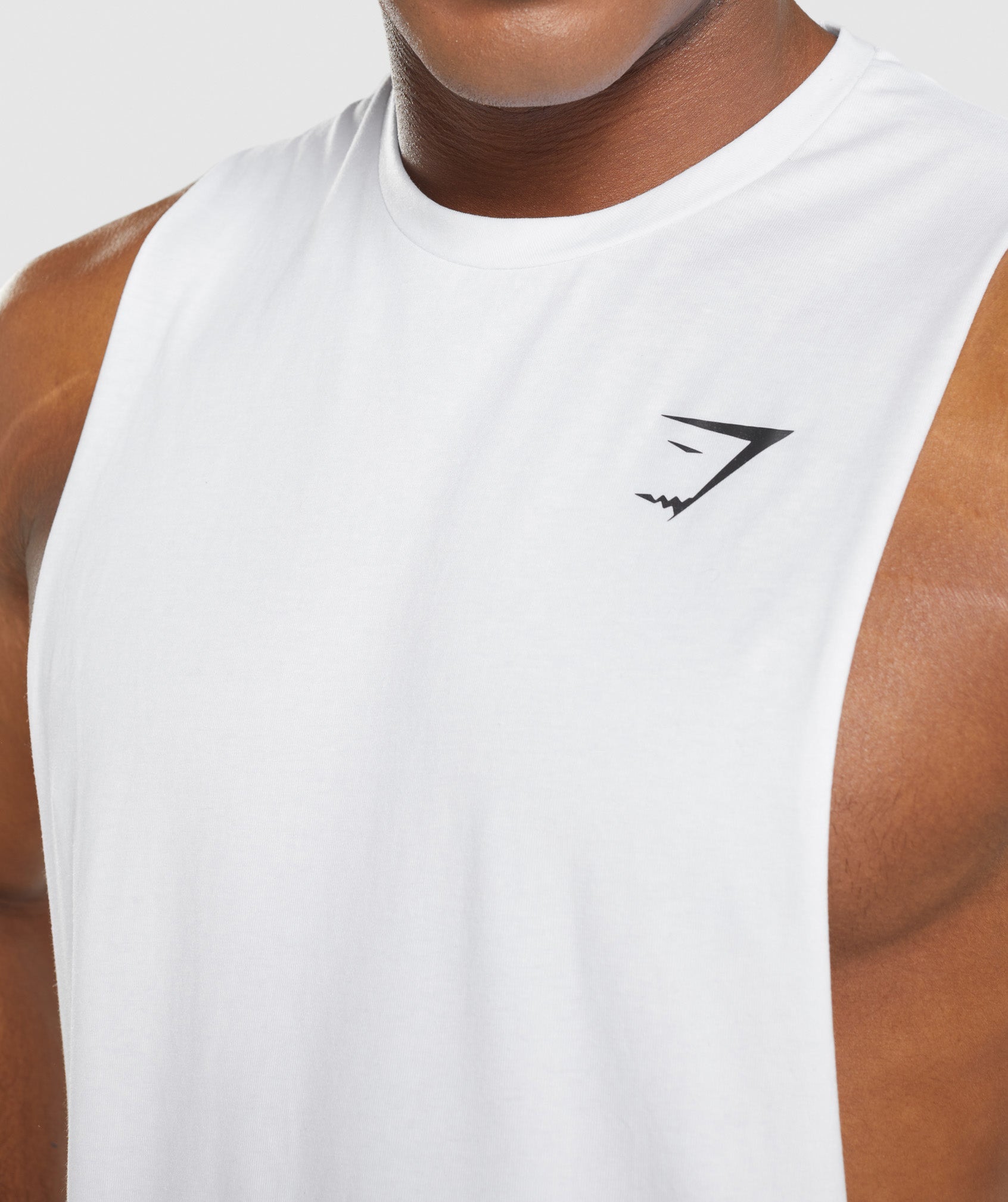 White Men's Gymshark Critical 2.0 Drop Arm Tanks | LBKGOH-735