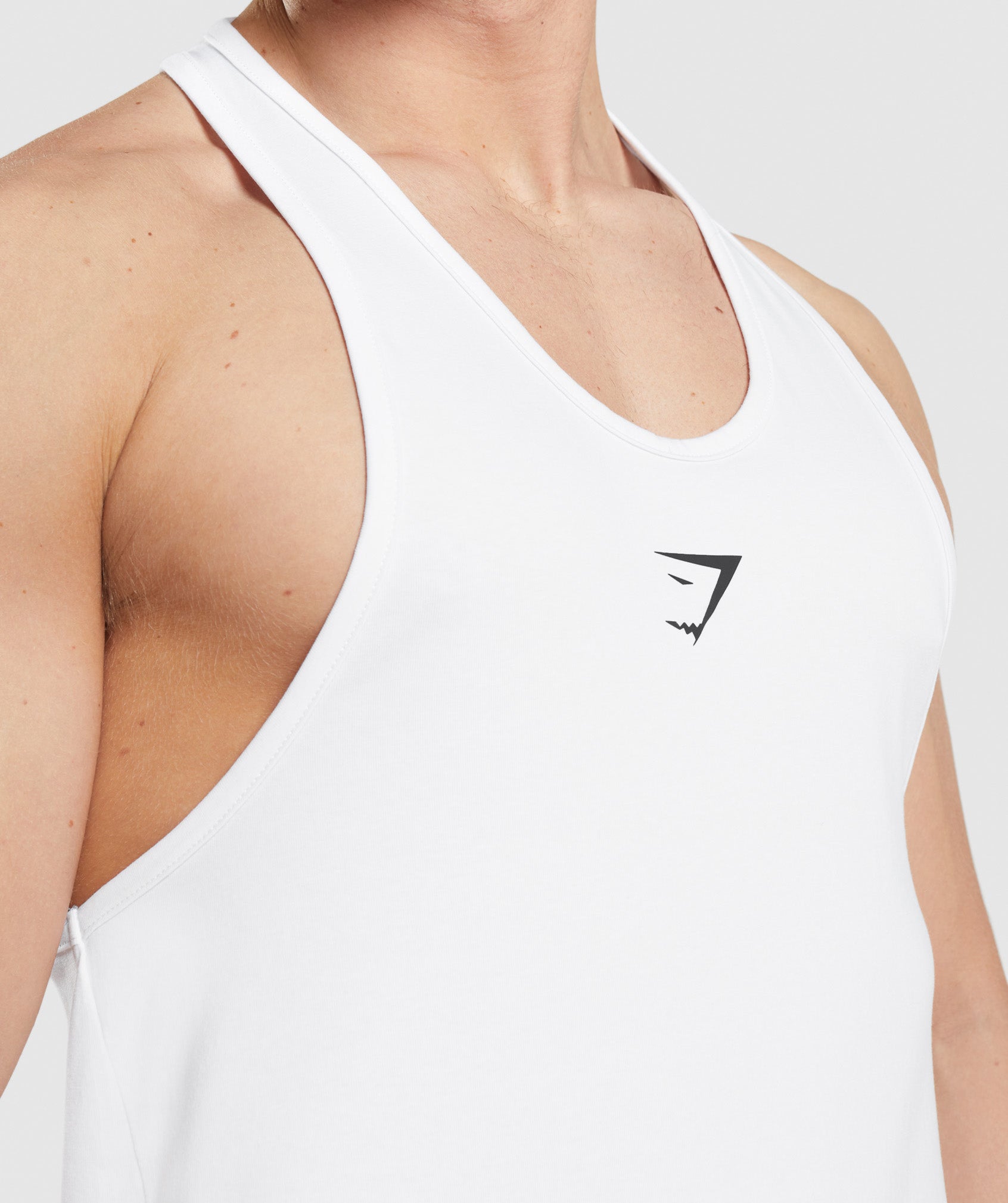 White Men's Gymshark Critical Stringer Vest | BGCAUI-149