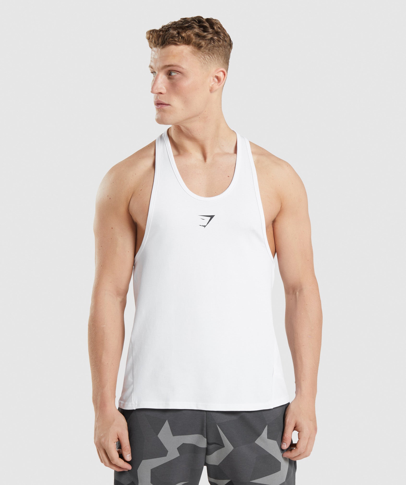 White Men\'s Gymshark Critical Stringer Vest | BGCAUI-149