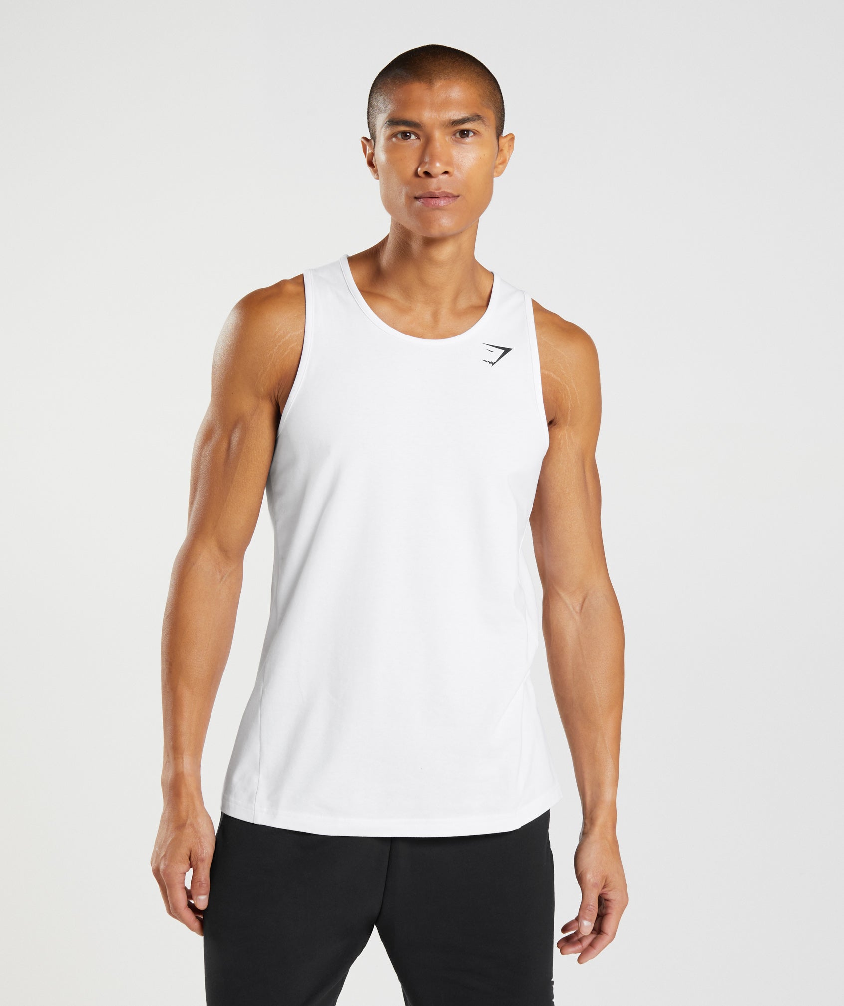 White Men\'s Gymshark Critical Tanks | EBFCNP-194