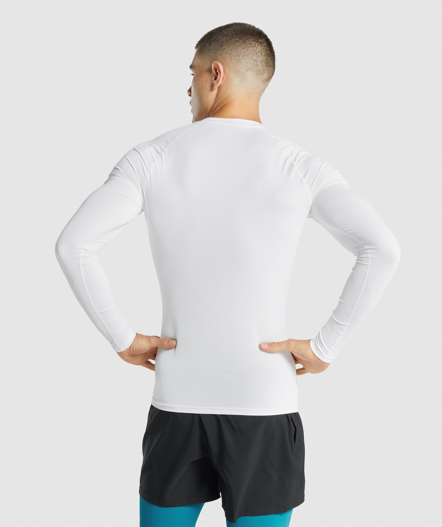 White Men's Gymshark Element Baselayer Long Sleeve T Shirts | SCYXKU-562