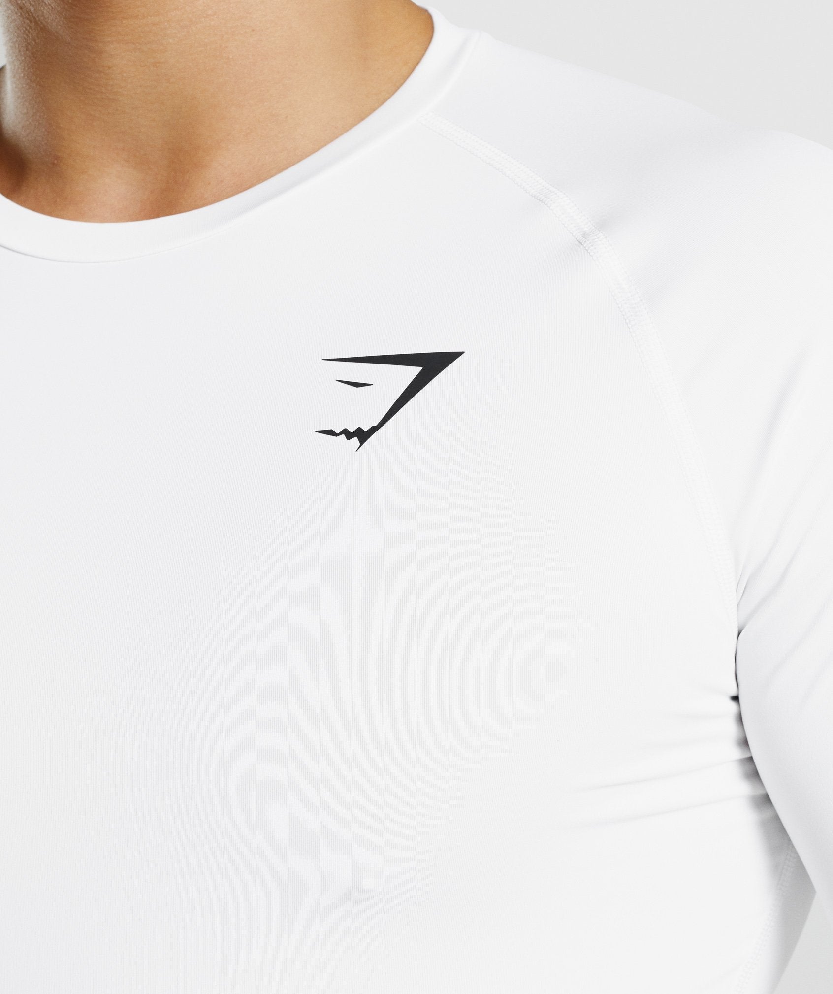 White Men's Gymshark Element Baselayer T Shirts | KIVTWM-681