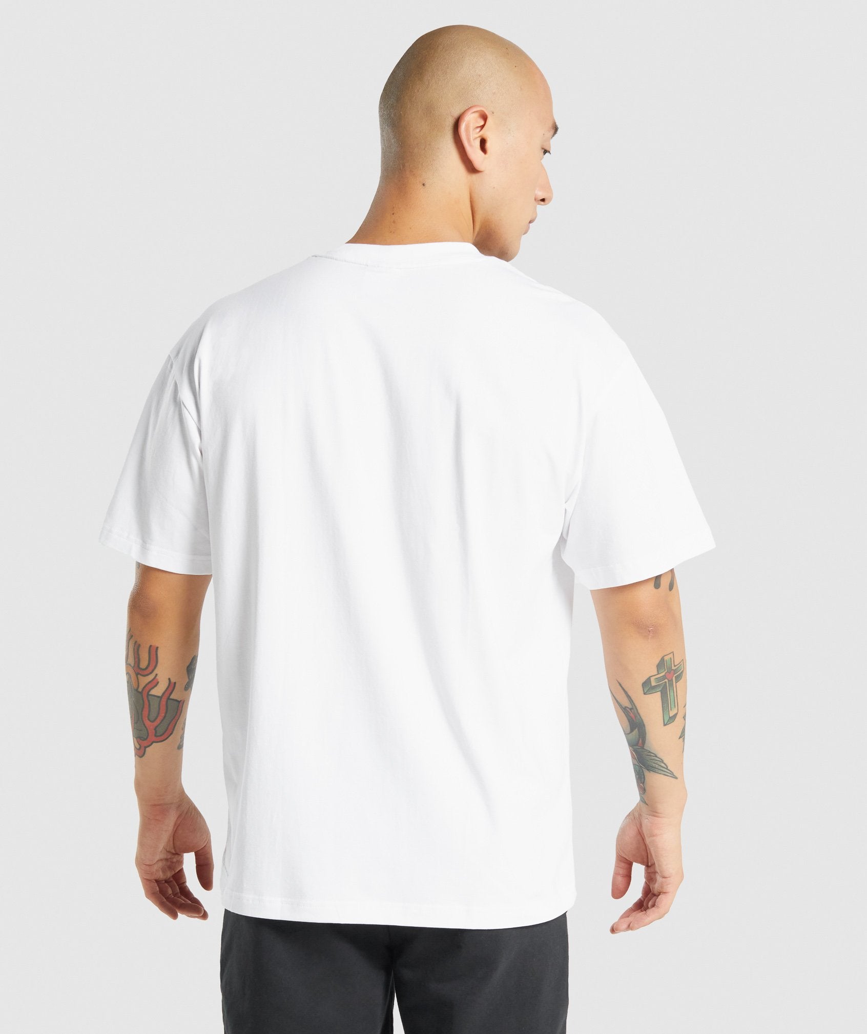 White Men's Gymshark Essential Oversized T Shirts | ALHWMT-683