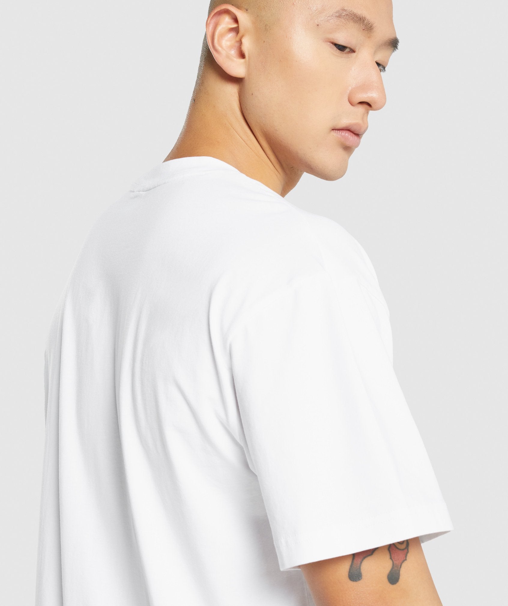 White Men's Gymshark Essential Oversized T Shirts | ALHWMT-683