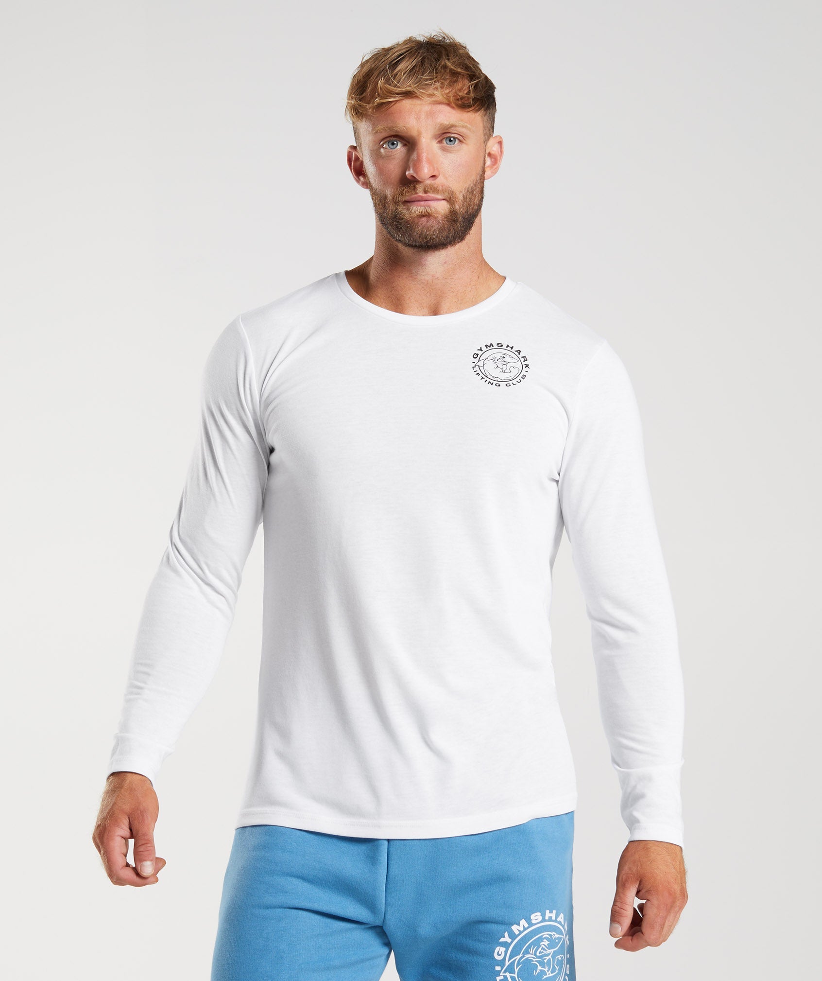 White Men\'s Gymshark Legacy Long Sleeve T Shirts | KRHEWG-940