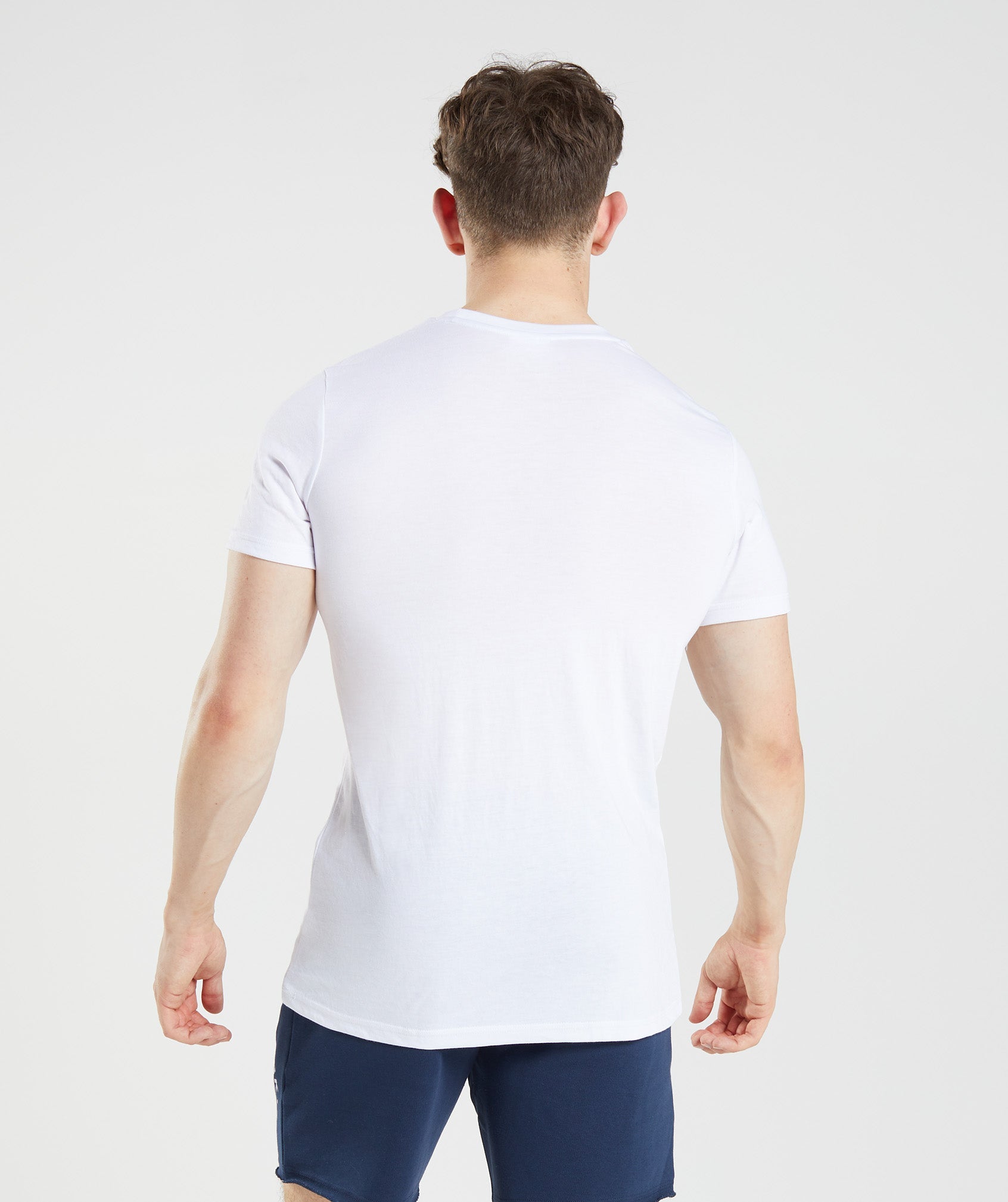 White Men's Gymshark Legacy T Shirts | CVAQXS-205