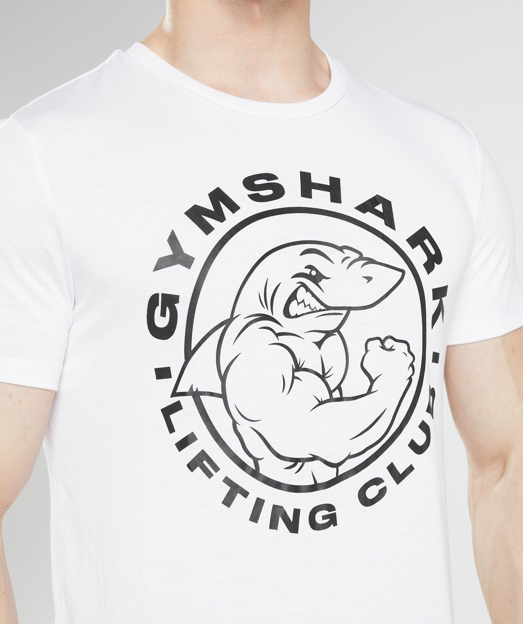 White Men's Gymshark Legacy T Shirts | CVAQXS-205