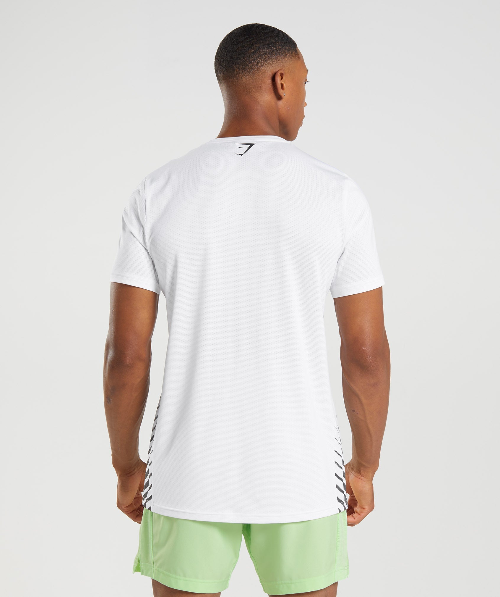 White Men's Gymshark Sport Stripe T Shirts | OTUMQP-753