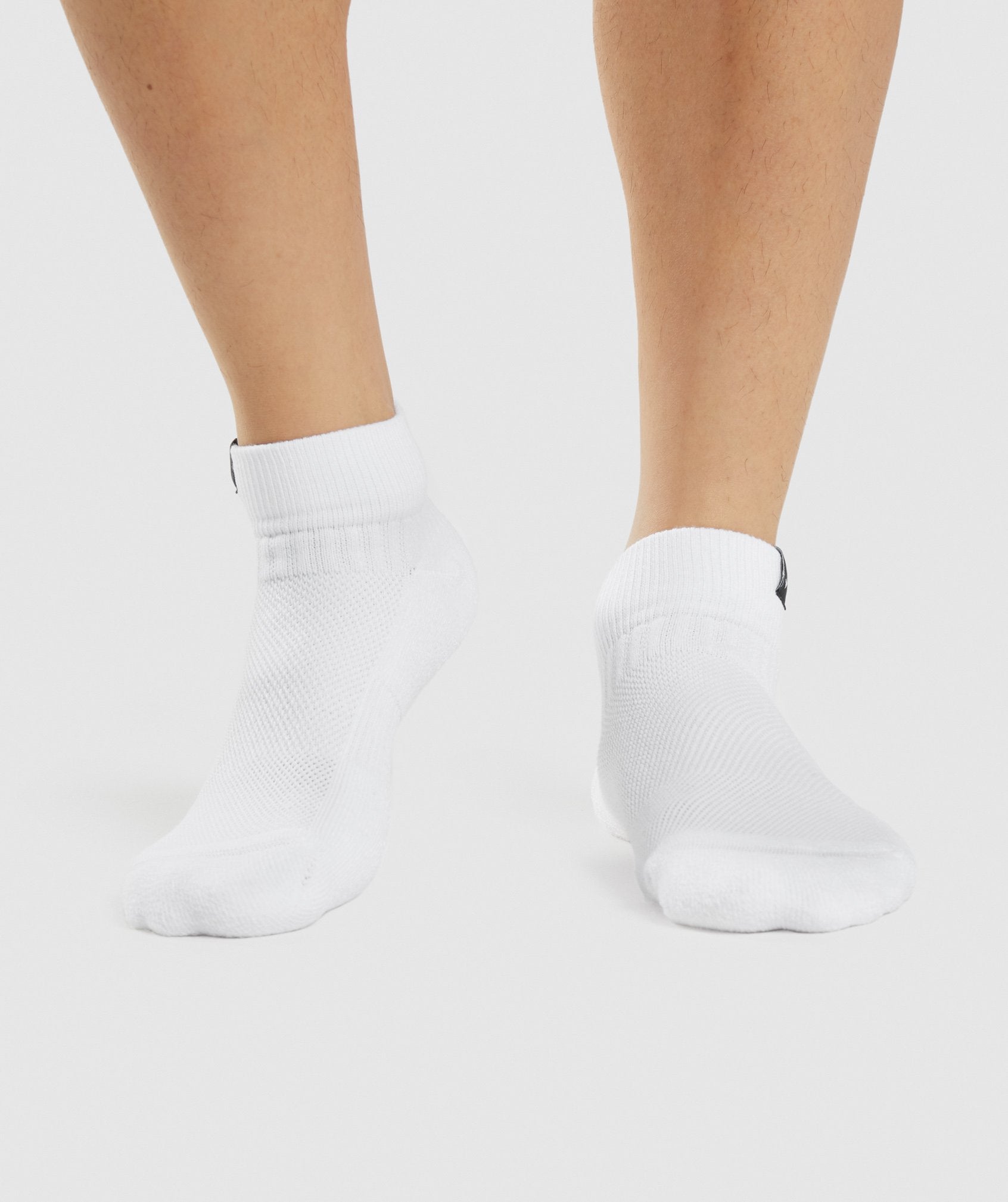 White Men's Gymshark Woven Tab Sneaker 3pk – White Socks | QGTBSM-273