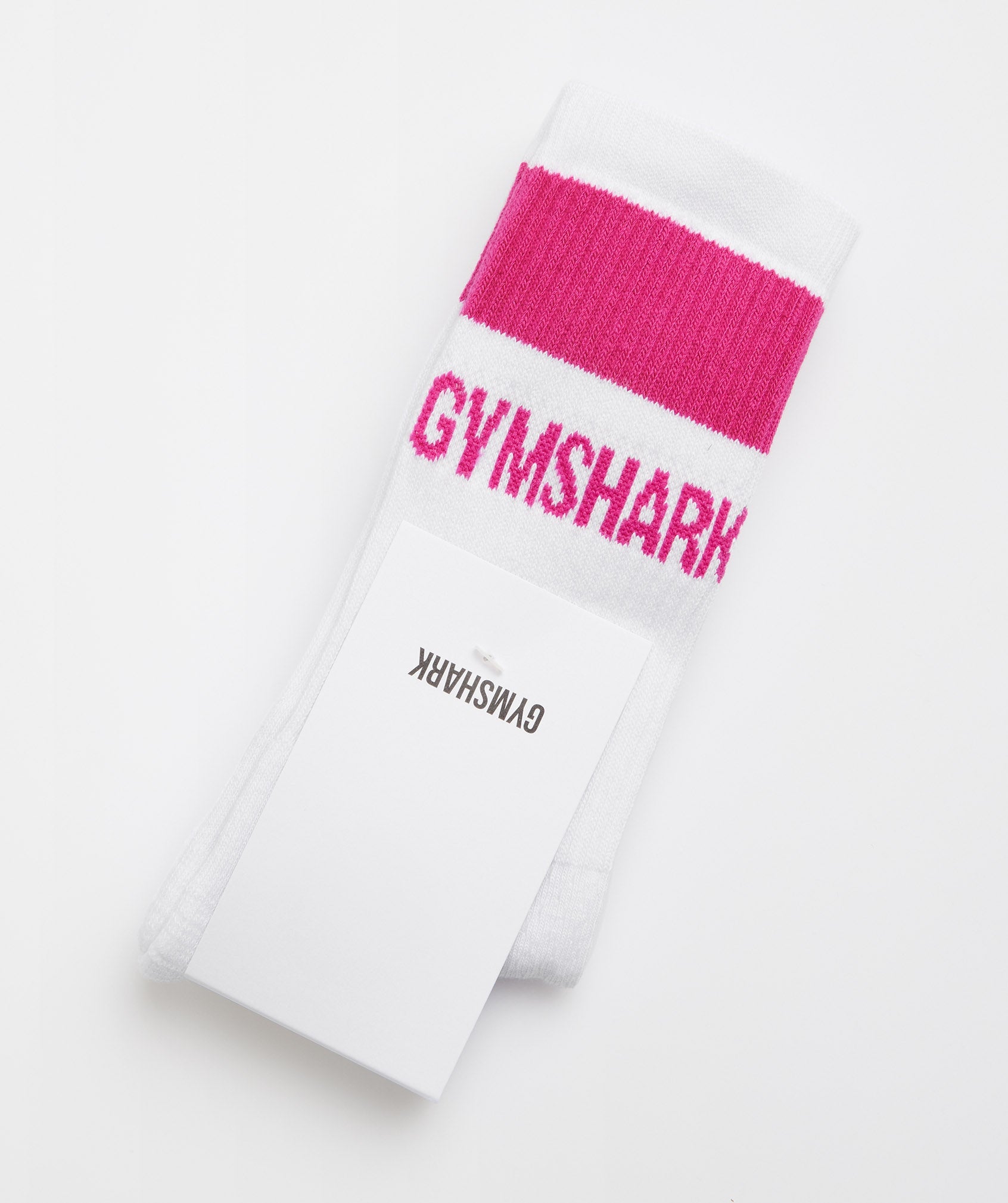 White / Pink Men's Gymshark Premium Jacquard Single Socks | MXDRYP-739